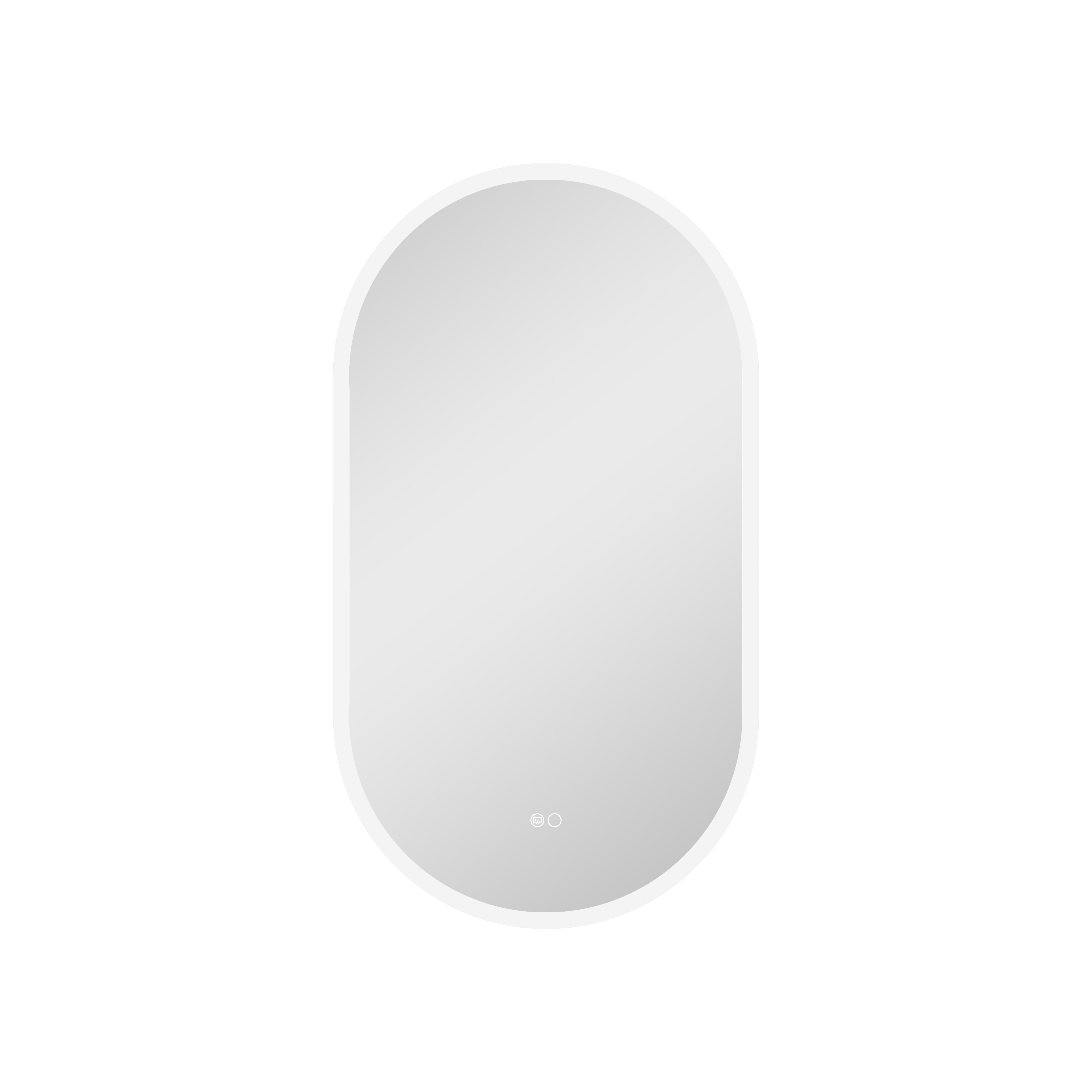 20 in. W x 36 in. H Acrylic Oval LED Frameless Mirror, Anti-Fog, Dimmable
