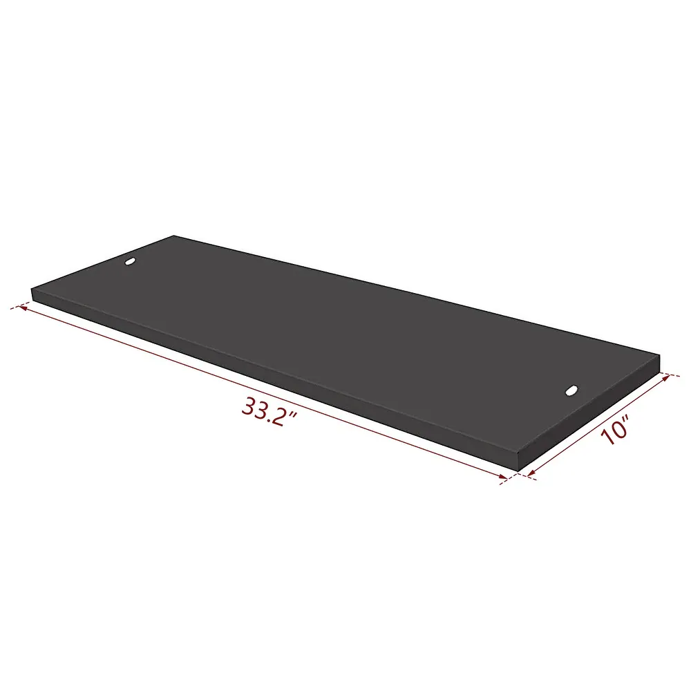 33.2''W *10''D One Metal Shelf, Black
