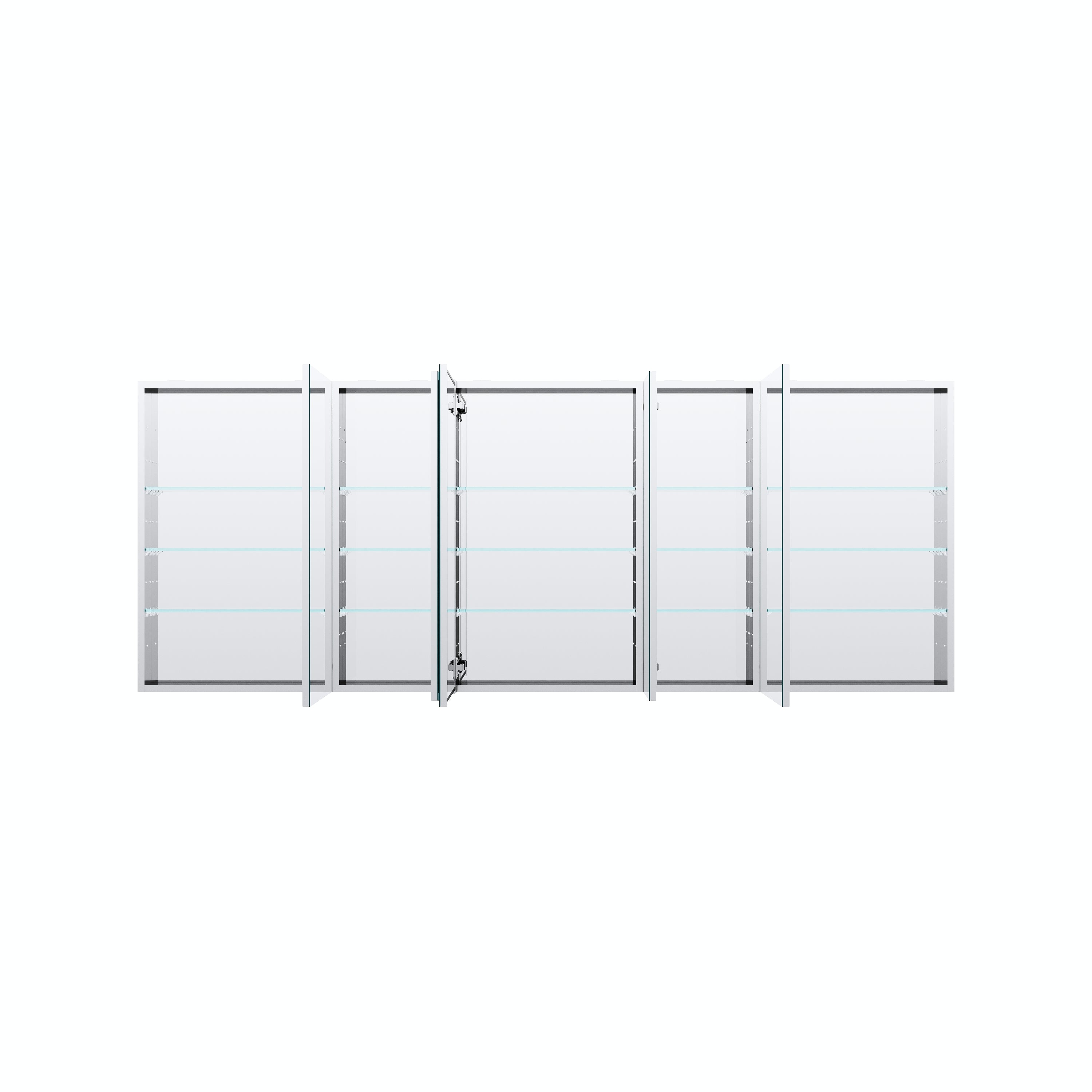 84 in.×32 in.H Copper-Free Mirror Medicine Cabinet with Soft-Close Blum® Hinges and 5 Doors