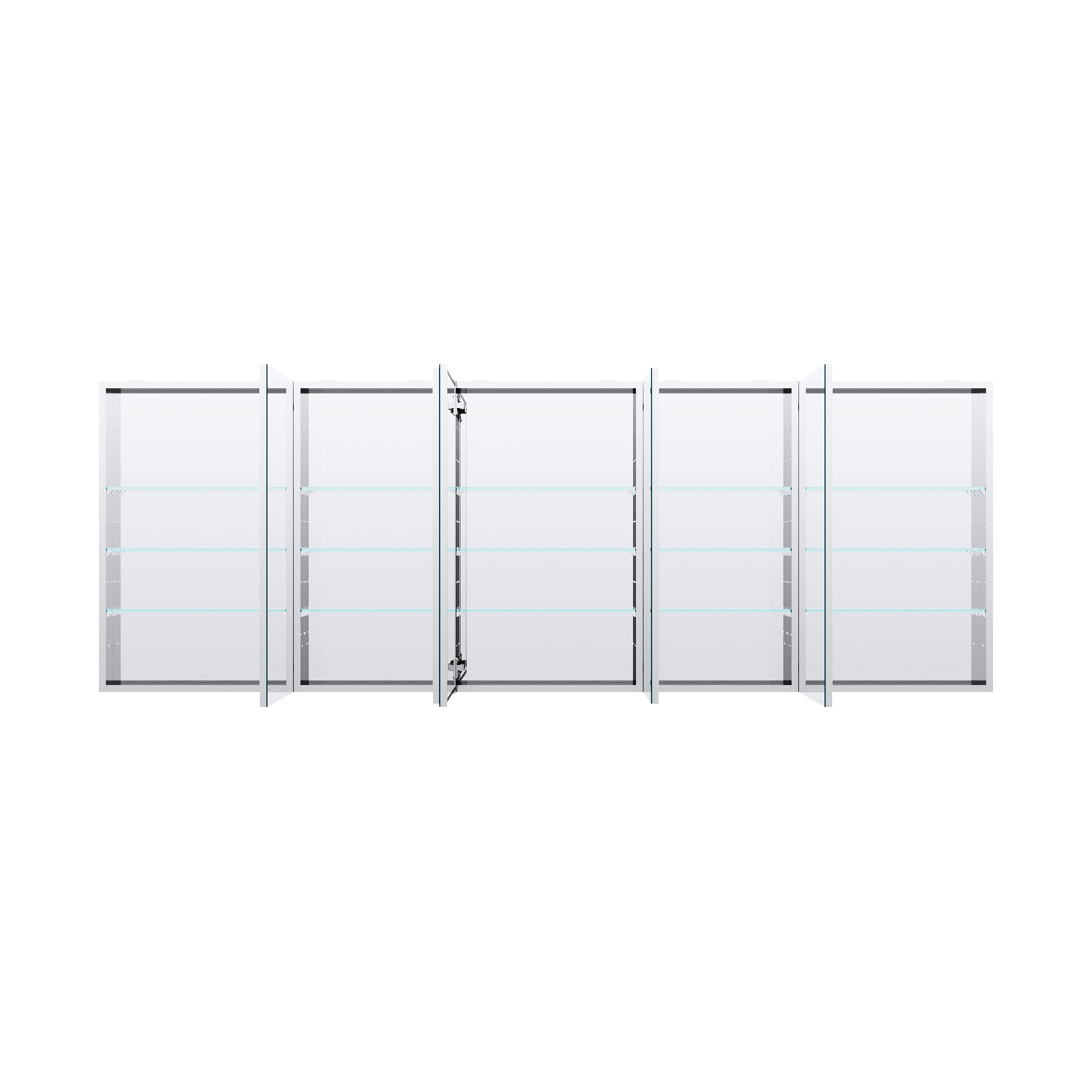 92 in.×32 in.H Copper-Free Mirror Medicine Cabinet with Soft-Close Blum® Hinges and 5 Doors