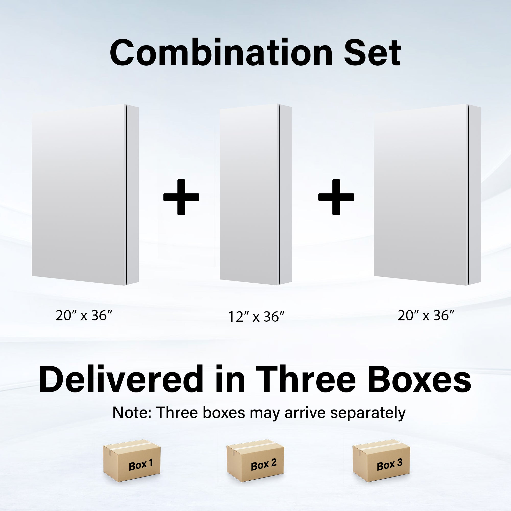 52 in. ×36 in. Copper-Free Tri-Views Mirror Medicine Cabinet with Adjustable Shelves and 3 Doors