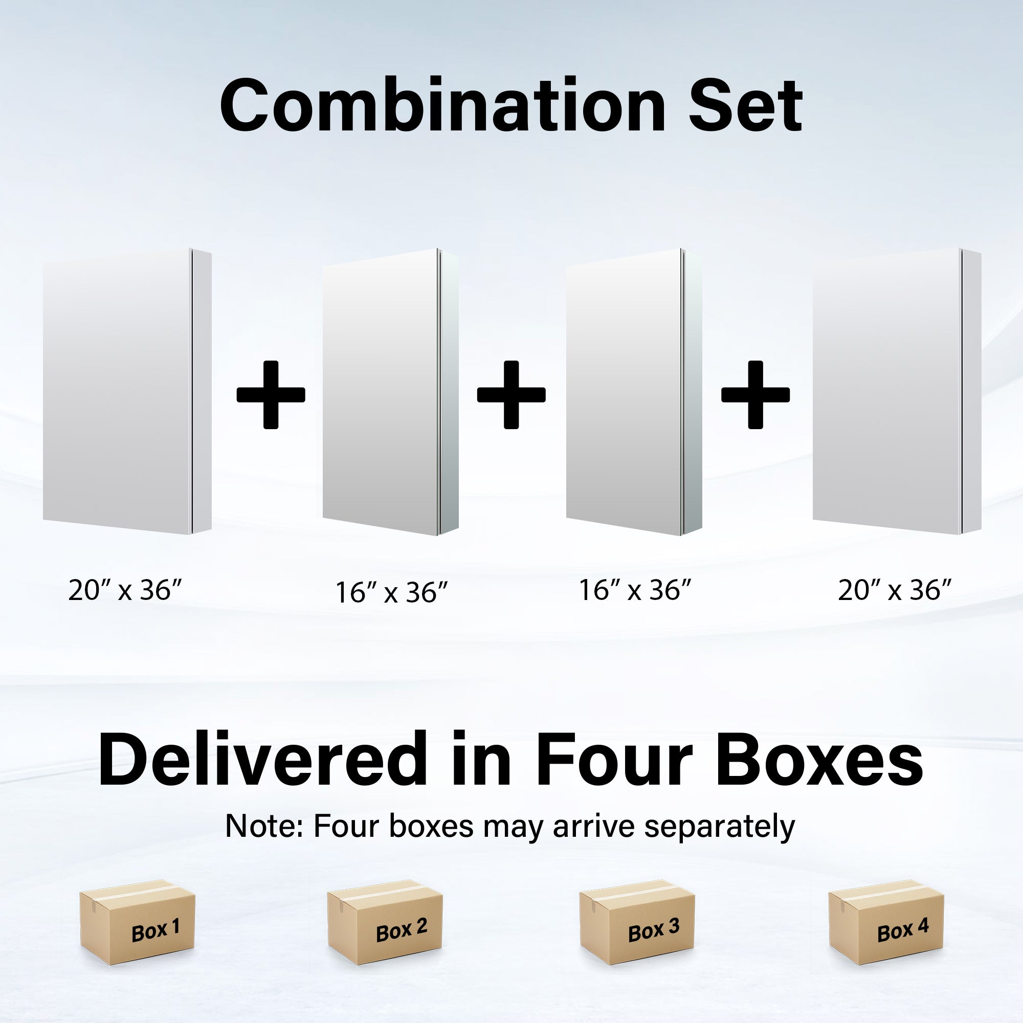 72 in. ×36 in. Copper-Free Tri-Views Mirror Medicine Cabinet with Adjustable Shelves and 4 Swing Doors