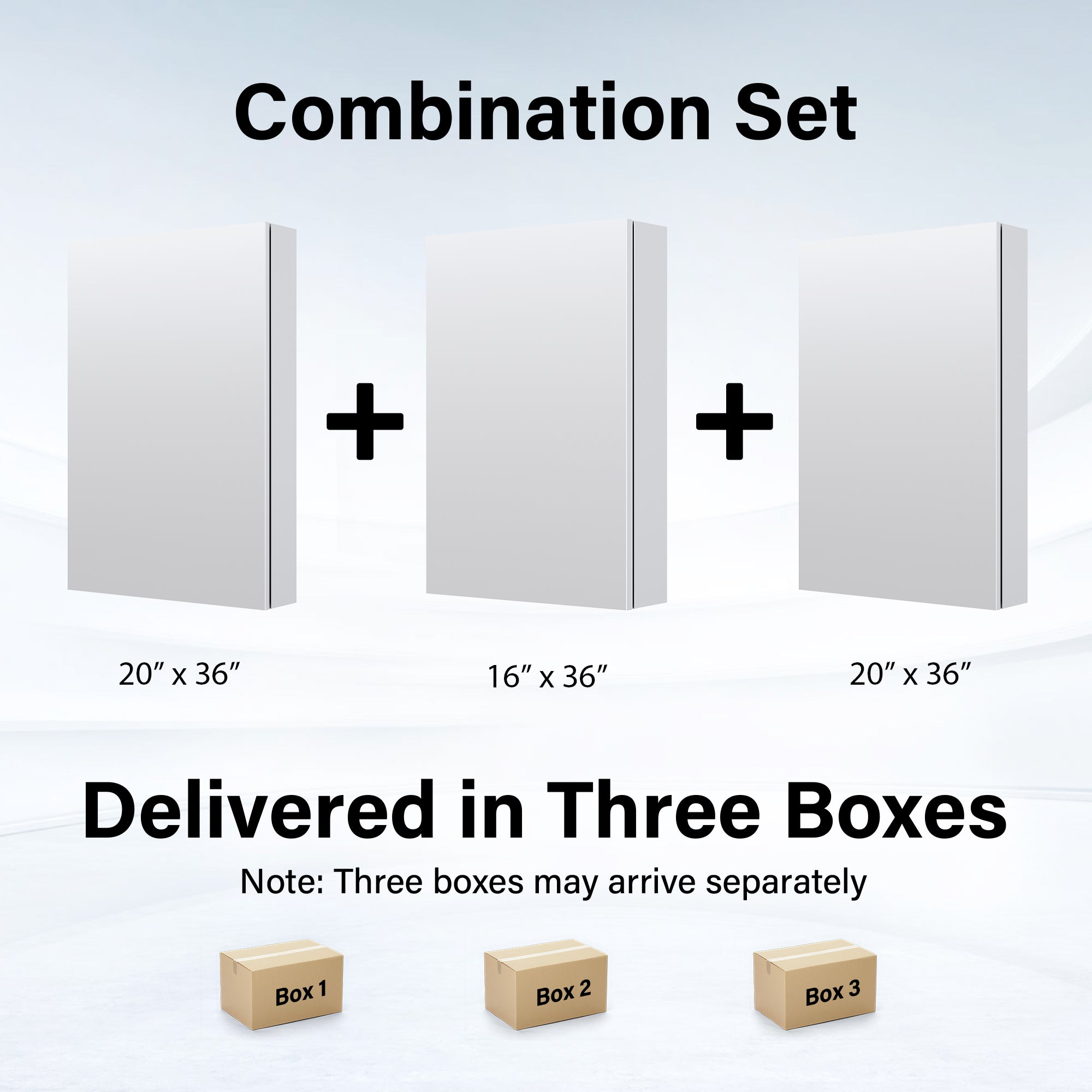 56 in. ×36 in. Copper-Free Tri-Views Mirror Medicine Cabinet with Adjustable Shelves and 3 Doors