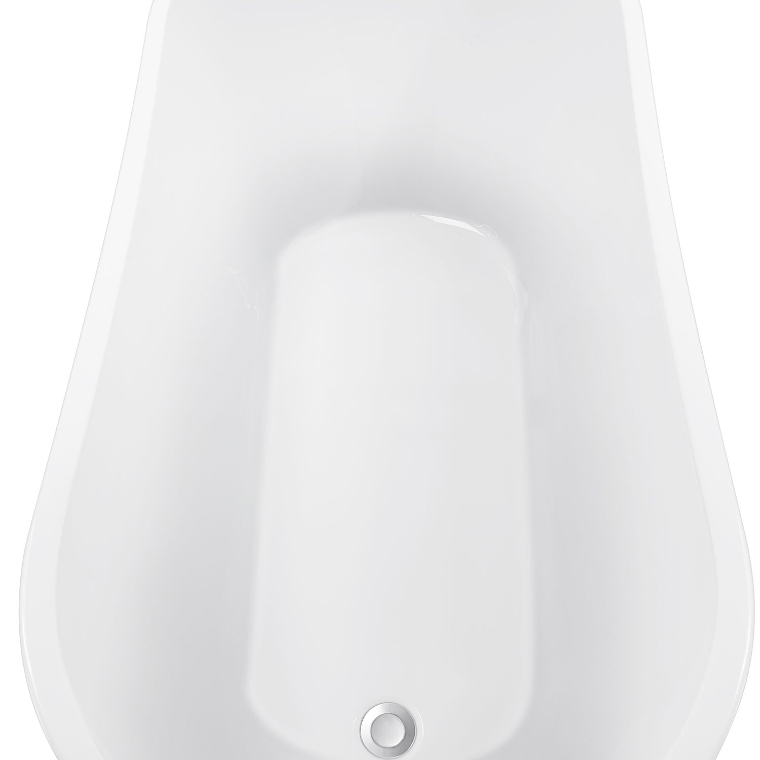 59" White Acrylic Luxurious Freestanding Soaking Bathtub