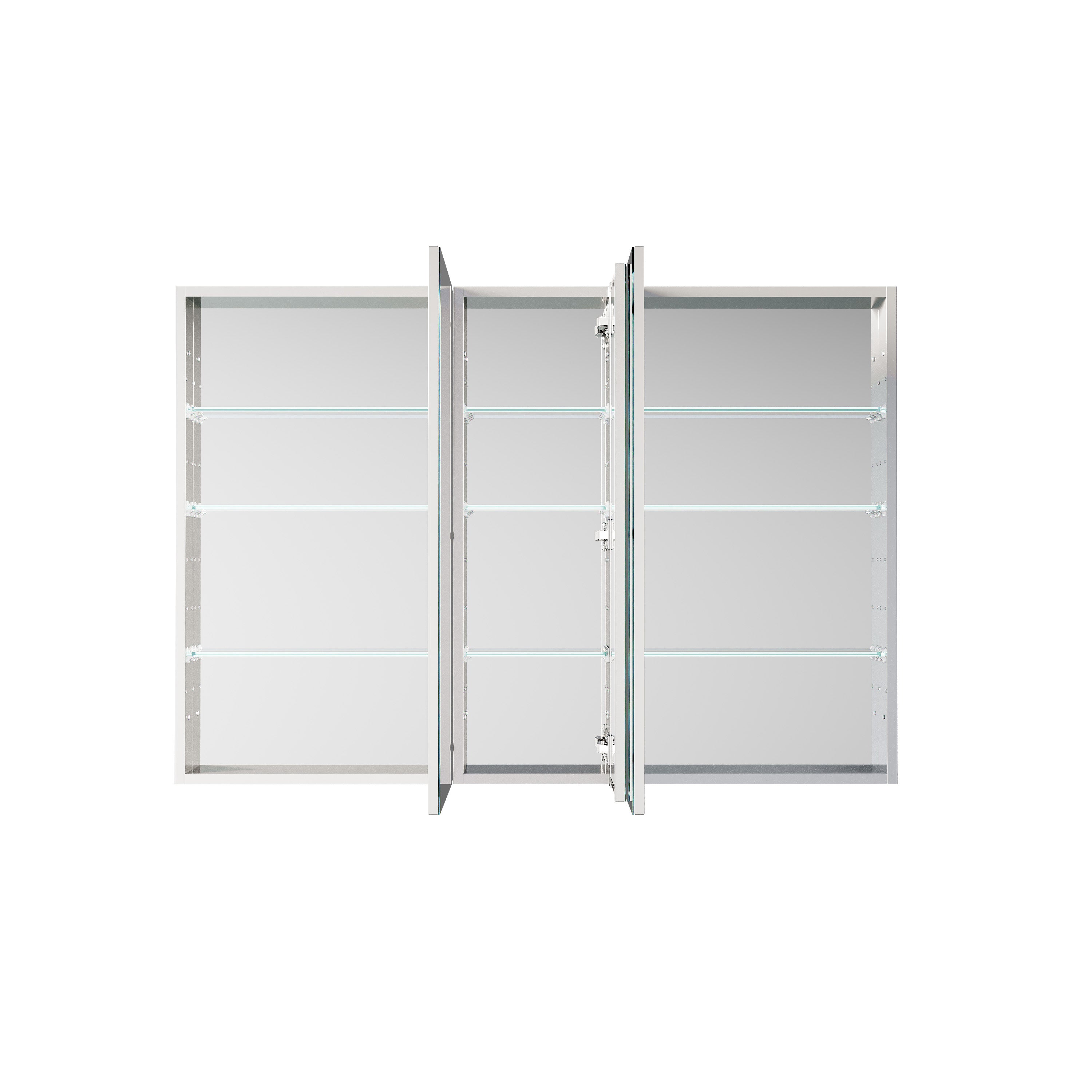 52 in. ×36 in. Copper-Free Tri-Views Mirror Medicine Cabinet with Adjustable Shelves and 3 Doors