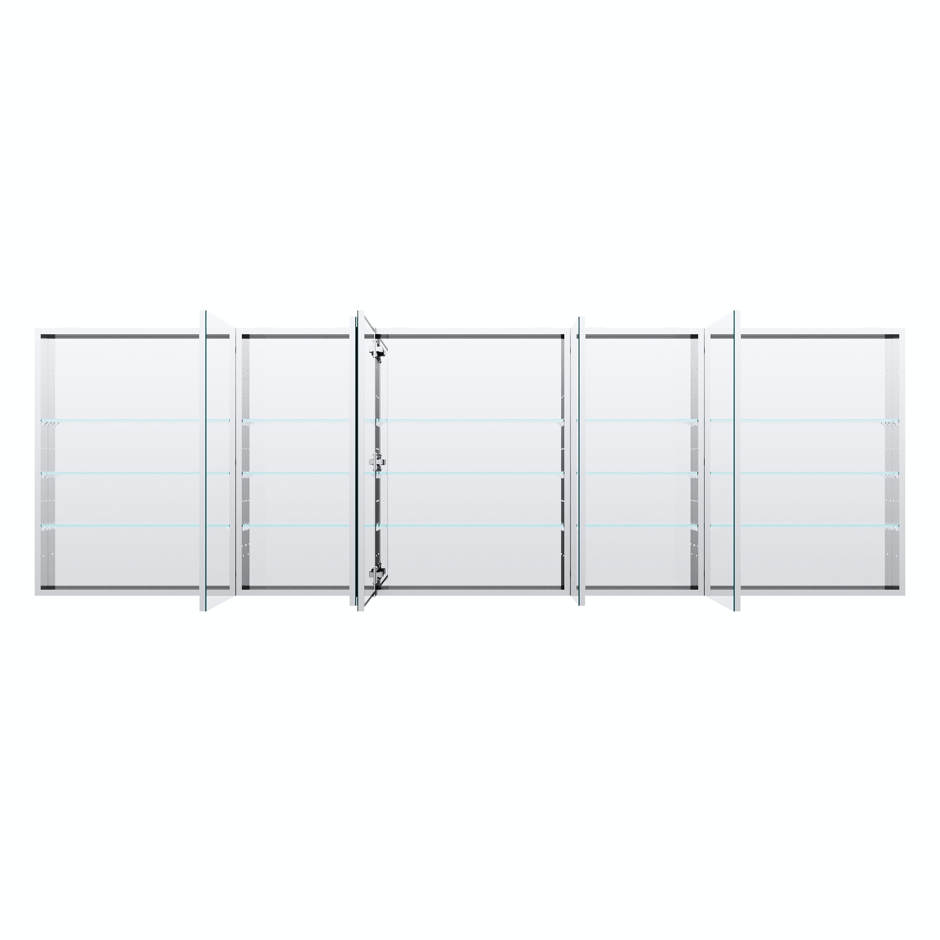 104 in.×32 in.H Copper-Free Mirror Medicine Cabinet with Soft-Close Blum® Hinges and 5 Doors