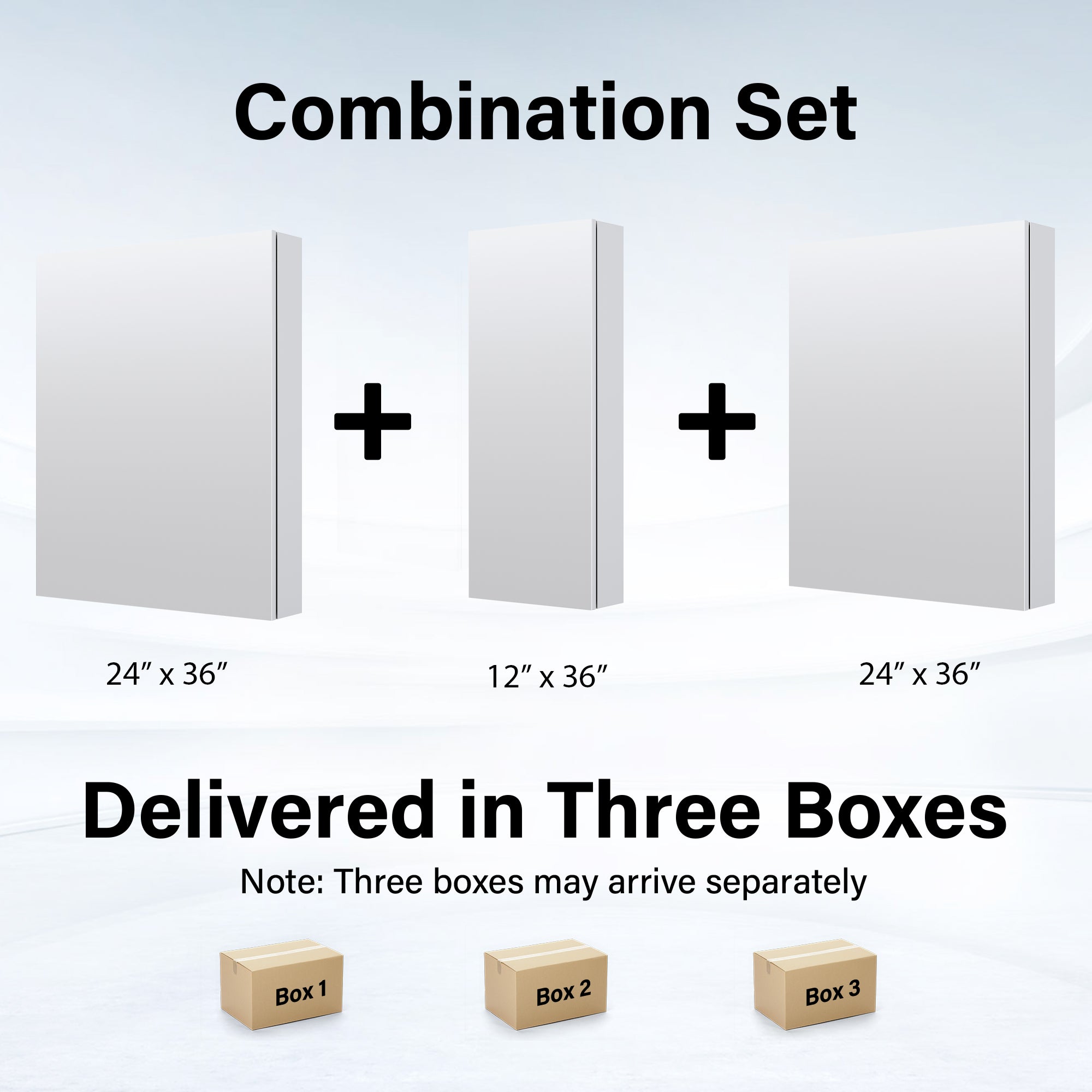 60 in. ×36 in. Copper-Free Tri-Views Mirror Medicine Cabinet with Adjustable Shelves and 3 Doors