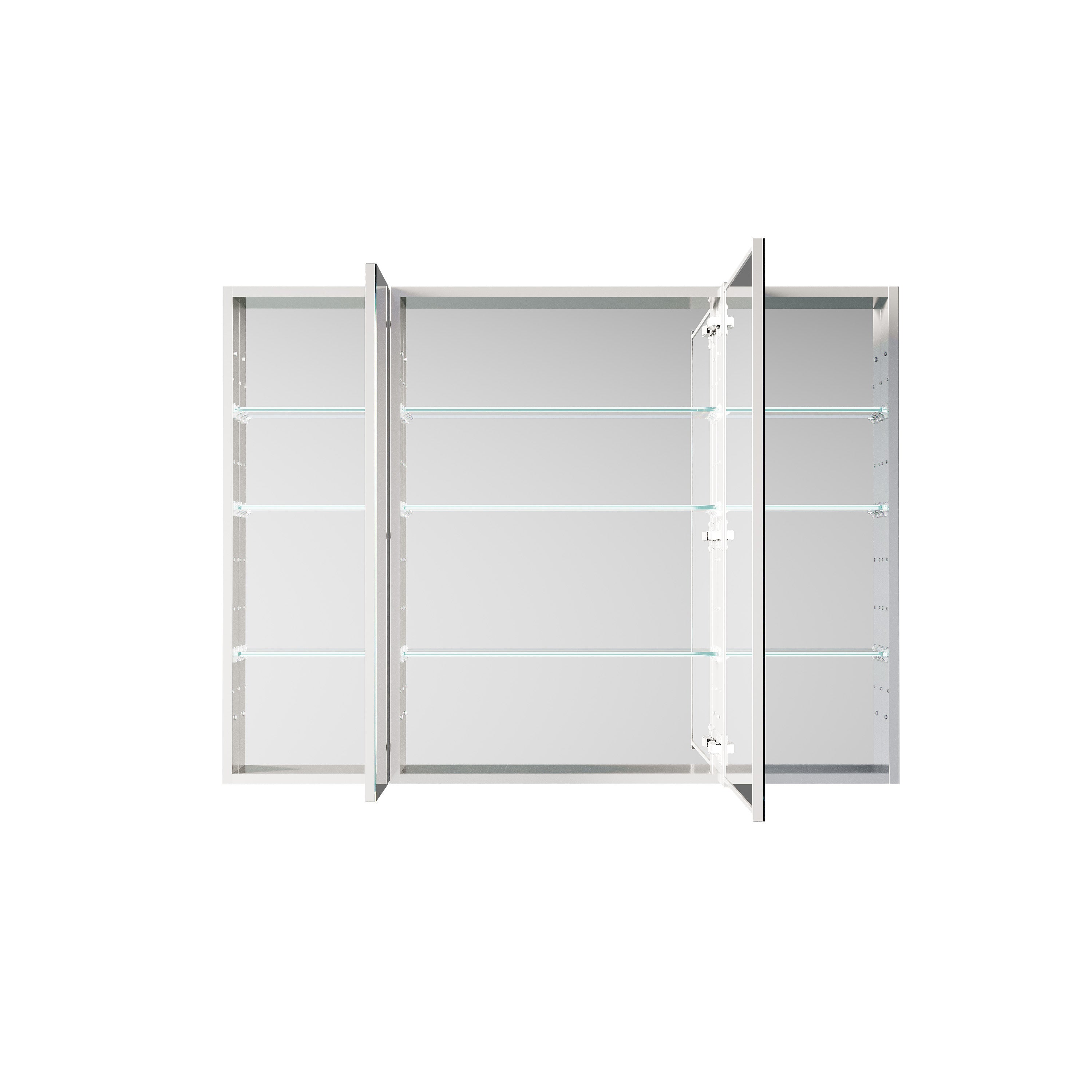 48 in. ×36 in. Copper-Free Tri-Views Mirror Medicine Cabinet with Adjustable Shelves and 3 Doors