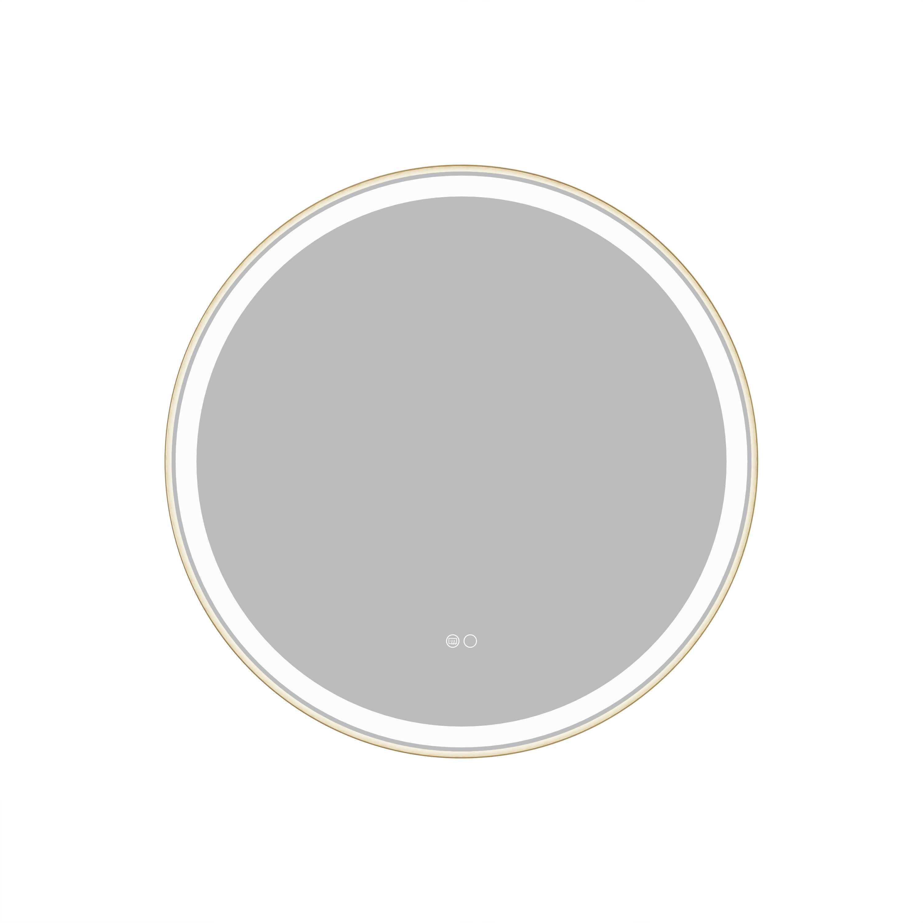 28 in. W x 28 in. H Framed Round LED Light Bathroom Vanity Mirror in Brushed Gold