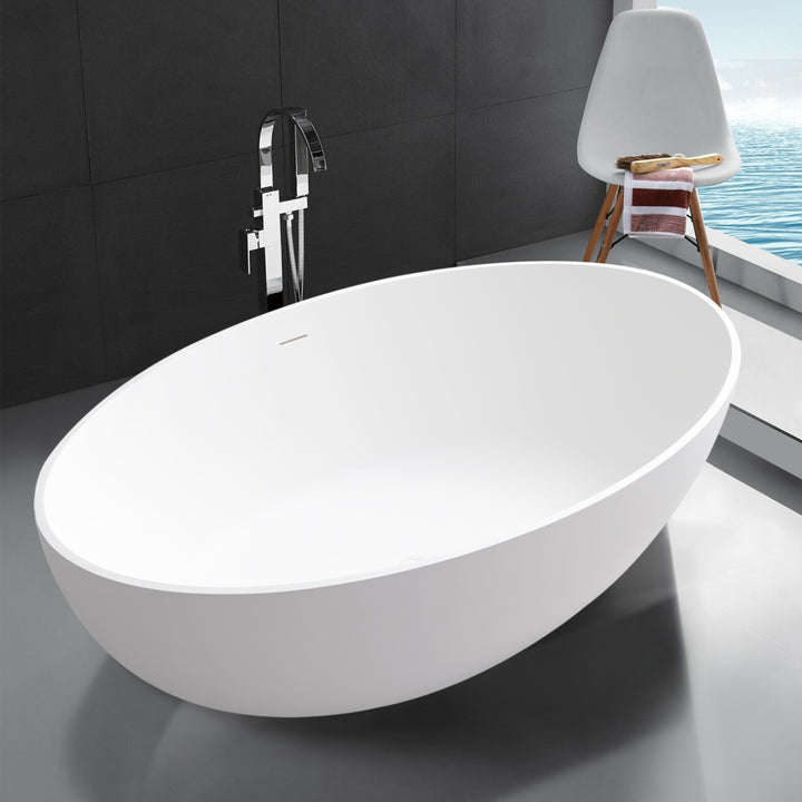 67" Artificial Stone Solid Surface Freestanding Bathroom Bathtub