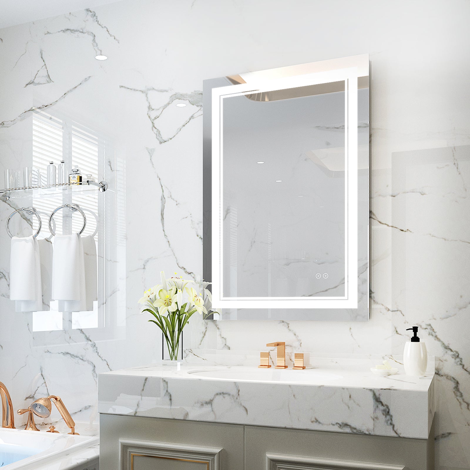 Anti-Fog LED Light Dimmable Bathroom Vanity Mirror