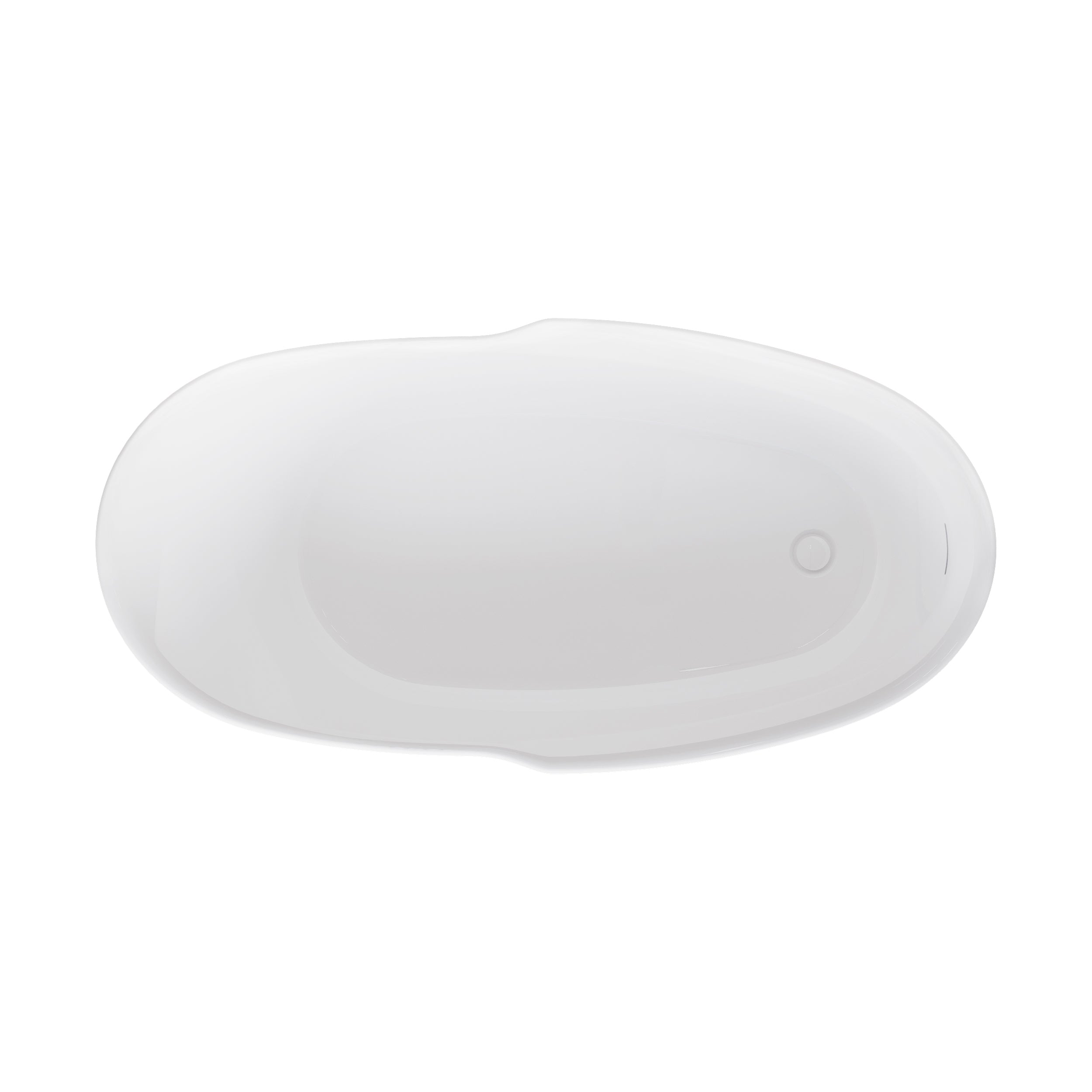 66" Freestanding Acrylic Bathtub Glossy White with Overflow and Drainage