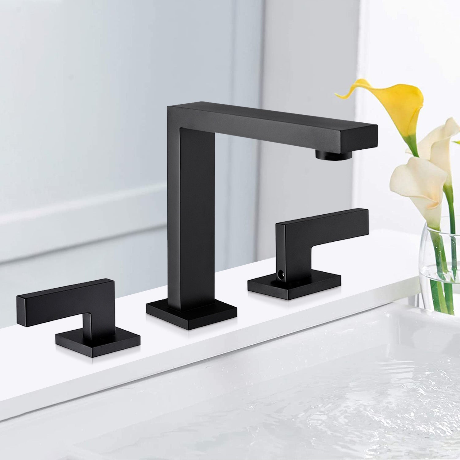 2-Handle Matte Black Bathroom Faucet