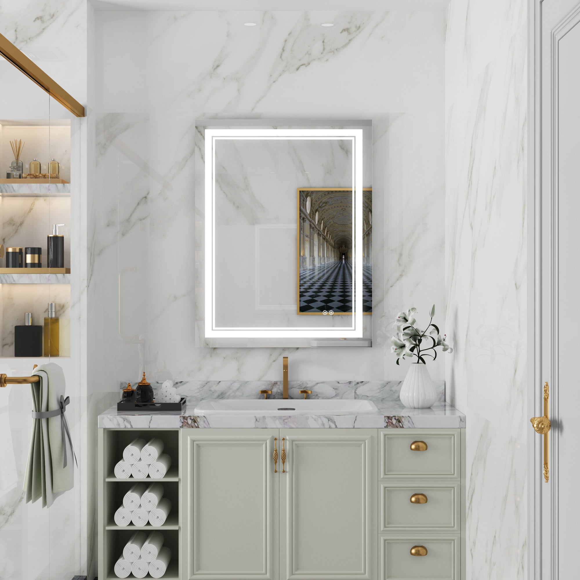 Anti-Fog LED Light Dimmable Bathroom Vanity Mirror