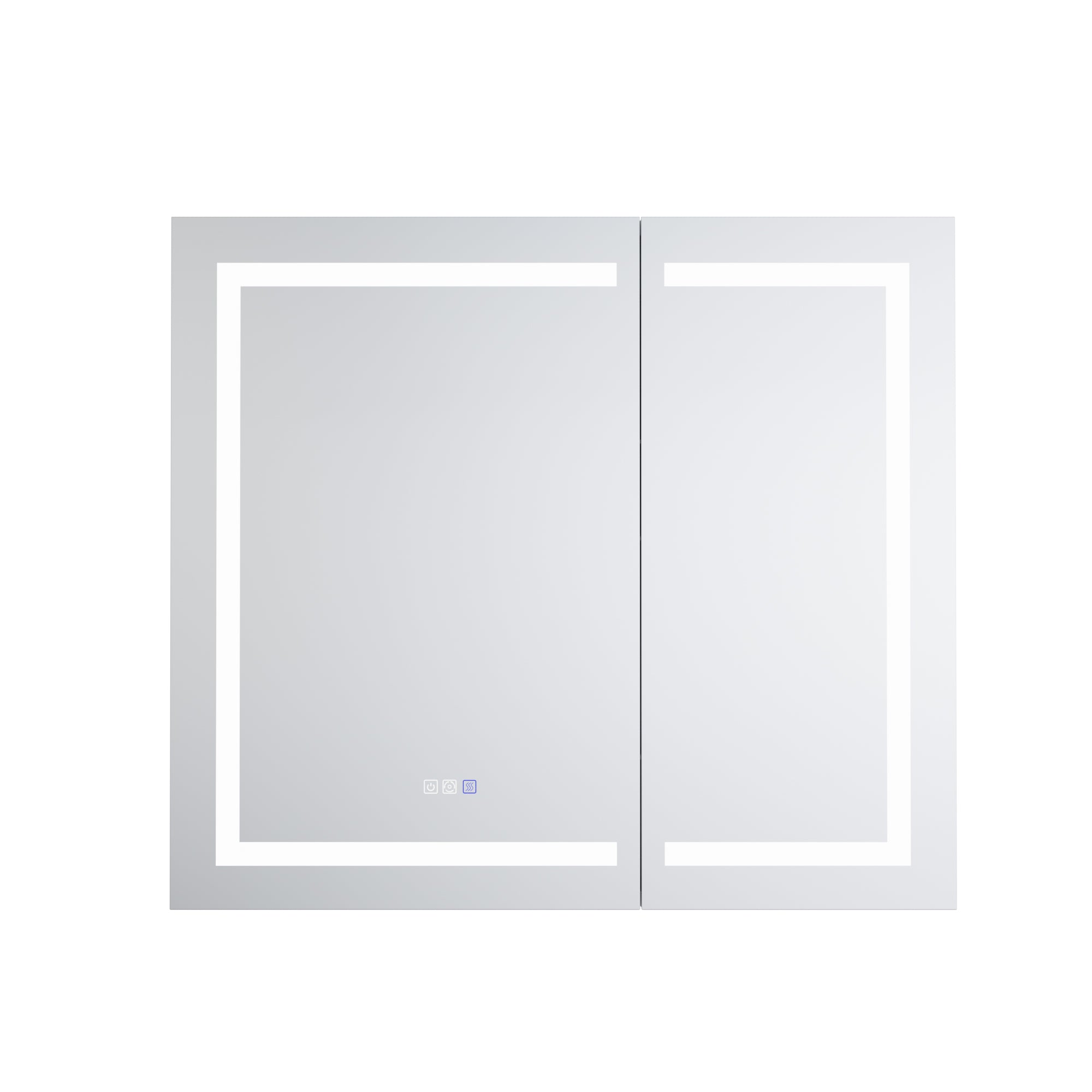 WELLFOR 42 in. x 36 in. Recessed/Surface Mount LED Medicine Cabinet with 5X Magnifier Mirror and Night Light