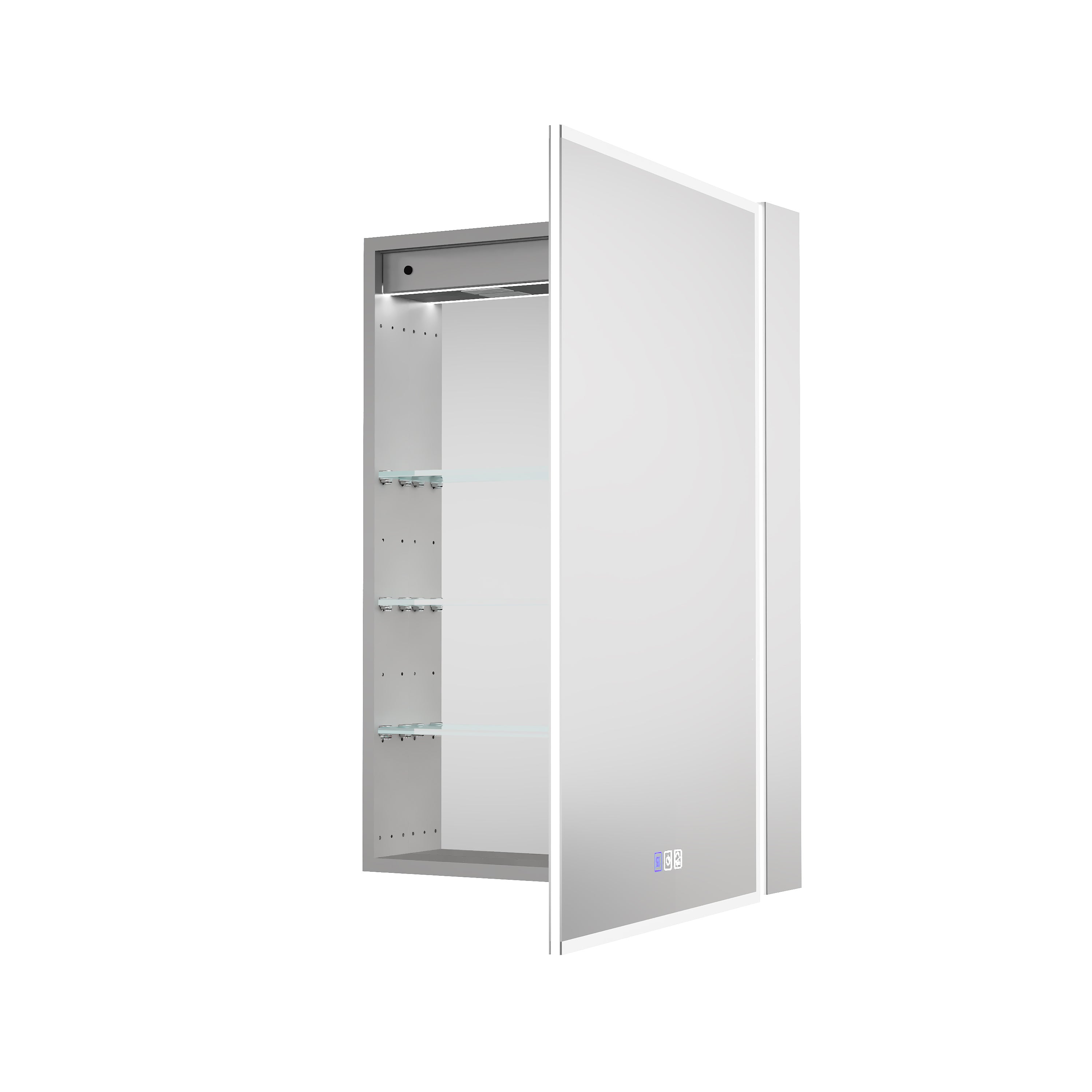 24 in. x 36 in. Upgraded Recessed/Surface Mount Right LED Medicine Cabinet with 3X Magnifier Glass Mirror