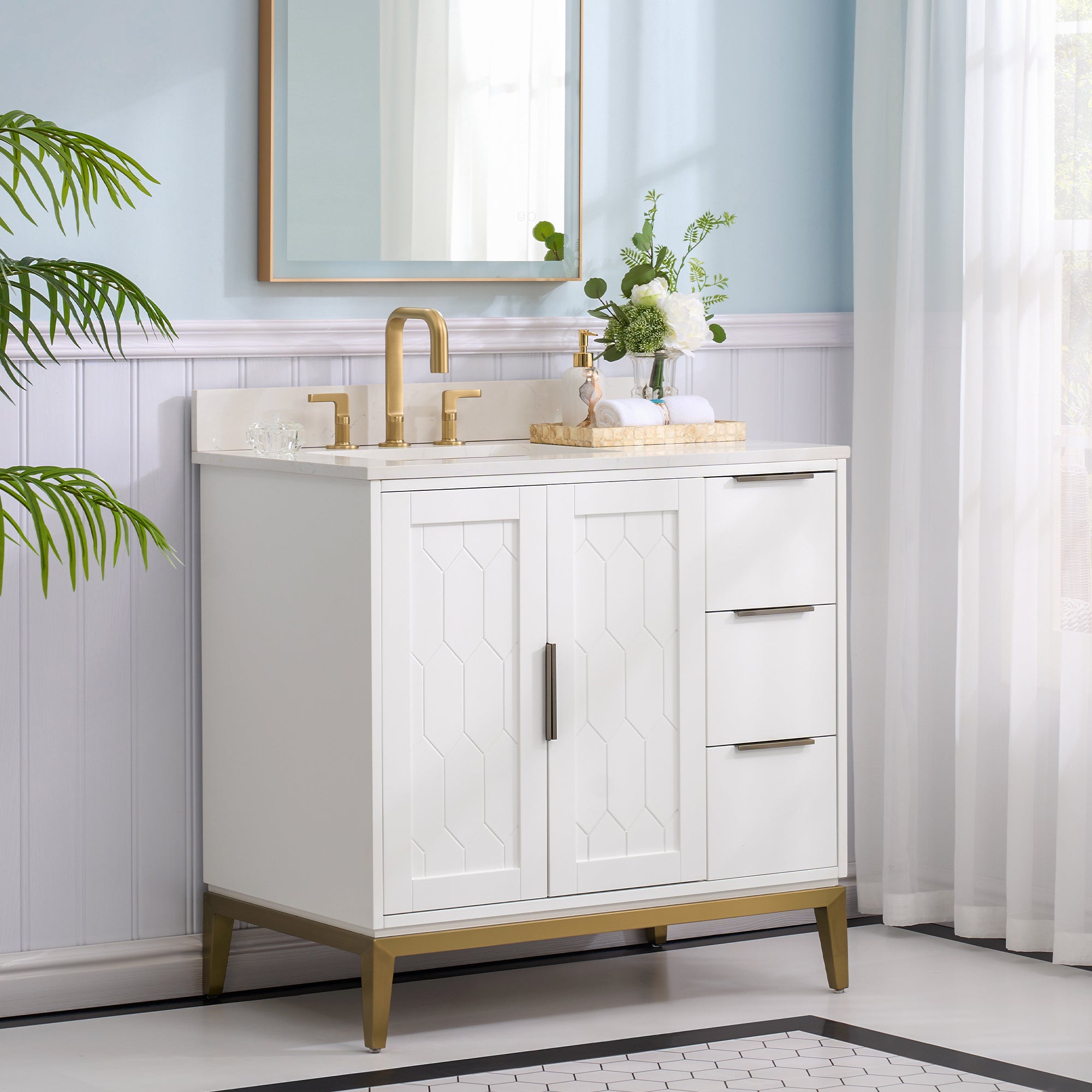 Bathroom Vanity With Backsplash