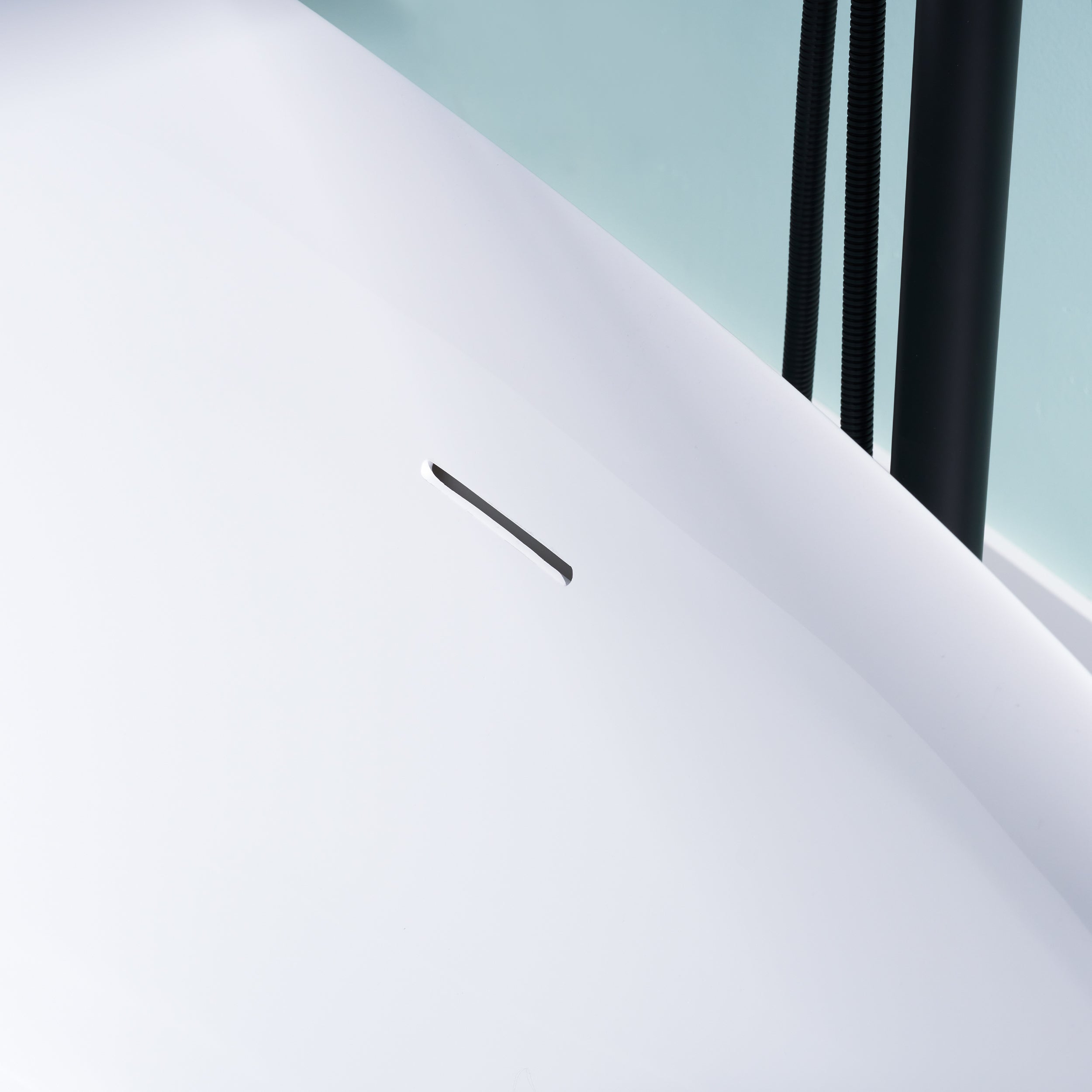 70" Freestanding Glossy White Acrylic Bathtub with Overflow and Drain