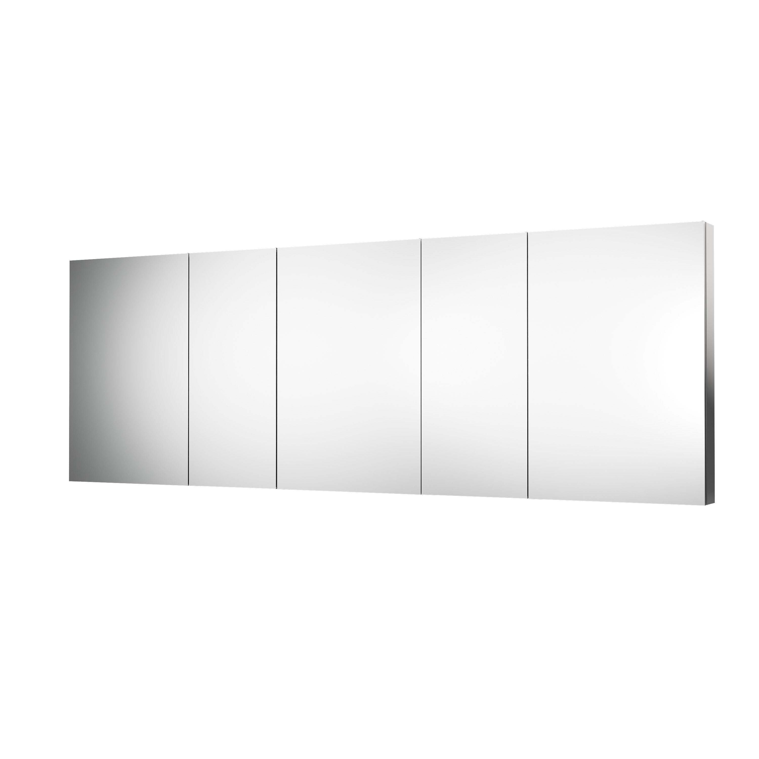 104 in. ×36 in. Copper-Free Tri-Views Mirror Medicine Cabinet with Adjustable Shelves and 5 Swing Doors