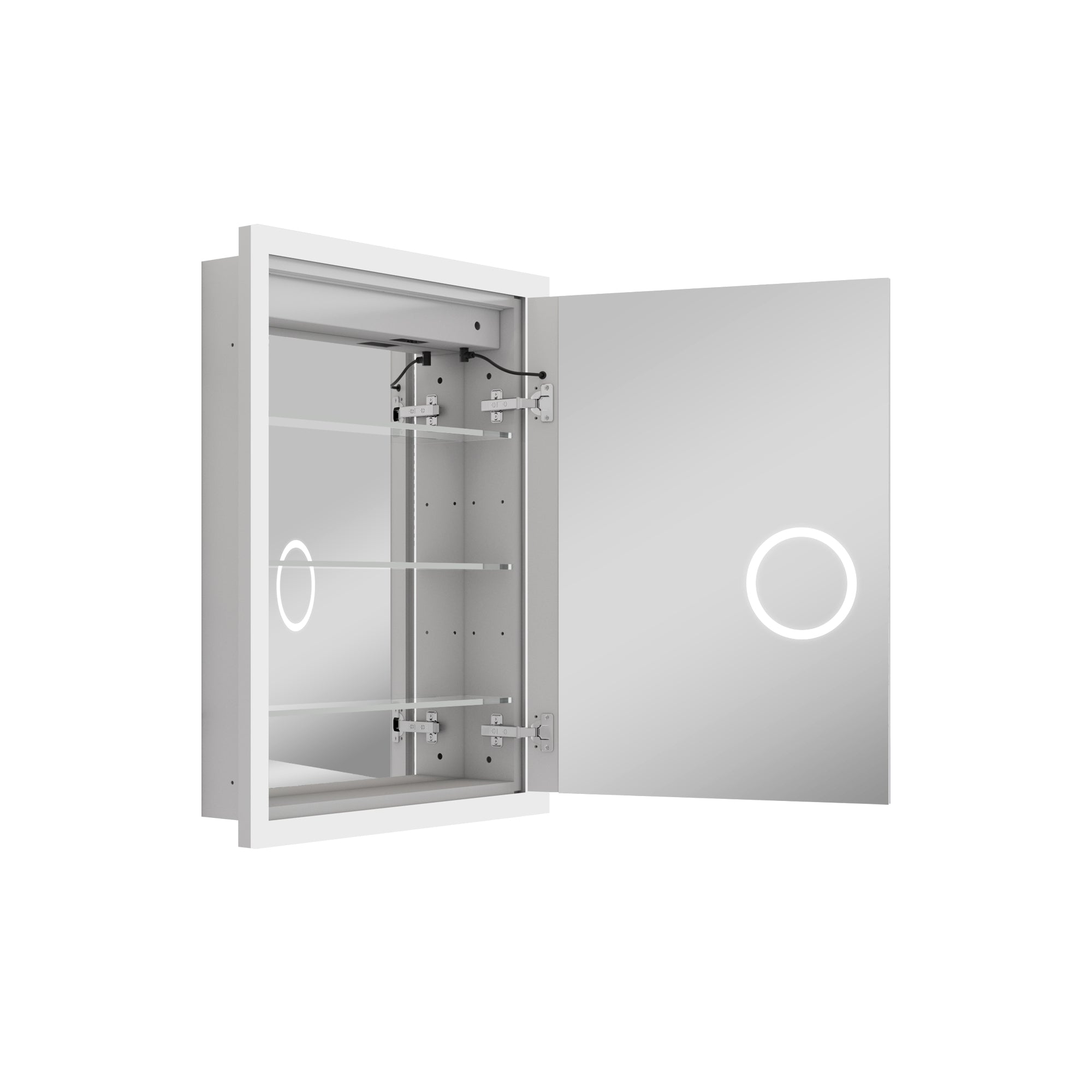 24 x 32 Inch LED Lighted Anti-fog Right Medicine Cabinet with Mirror, 3X Magnifier, Surface or Recess Mount
