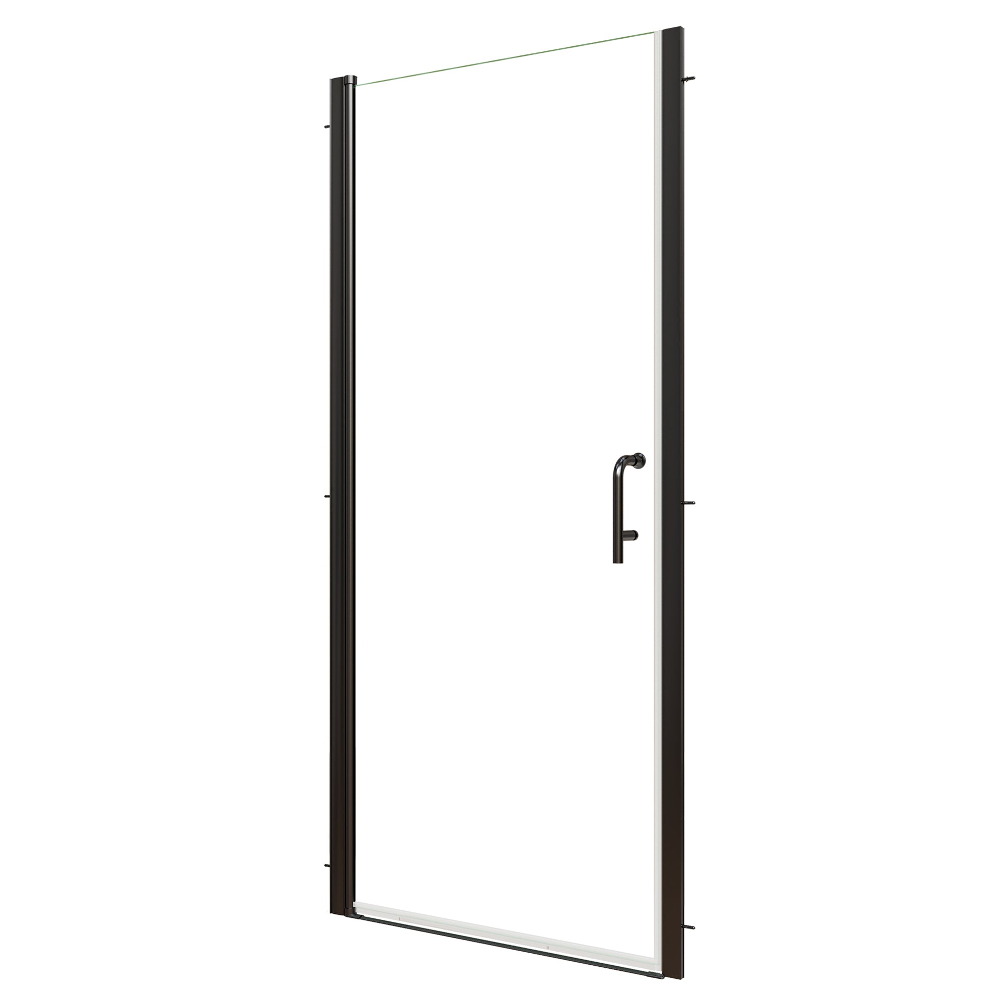34-36 in. W x 72 in. H Semi-Frameless Pivot Shower Door with 1/4 in SGCC Tempered Glass, Reversible Installation, Matte Black