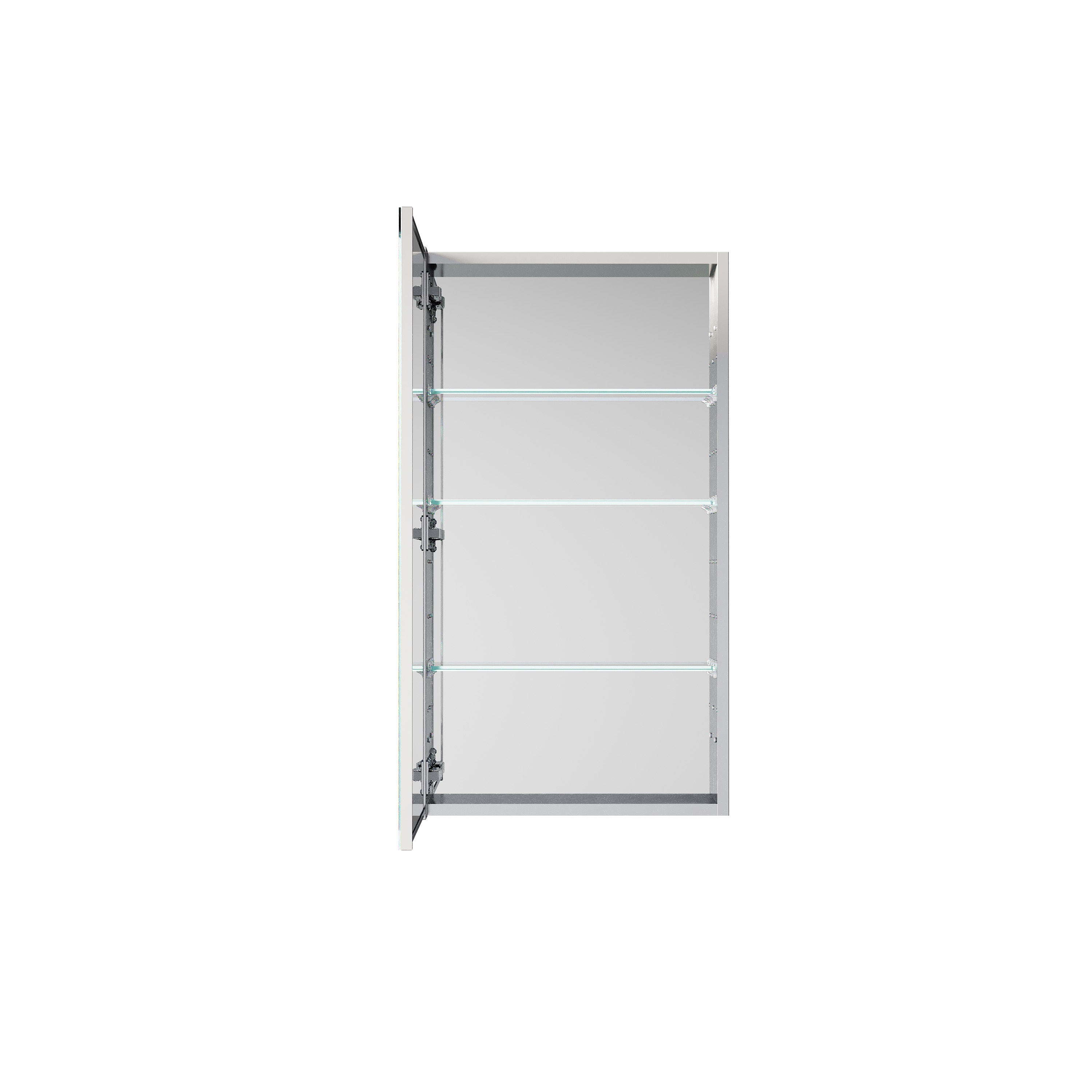 20 in. ×36 in. Copper-Free Tri-Views Mirror Medicine Cabinet, Recessed/Surface Mount and Left Swing Door