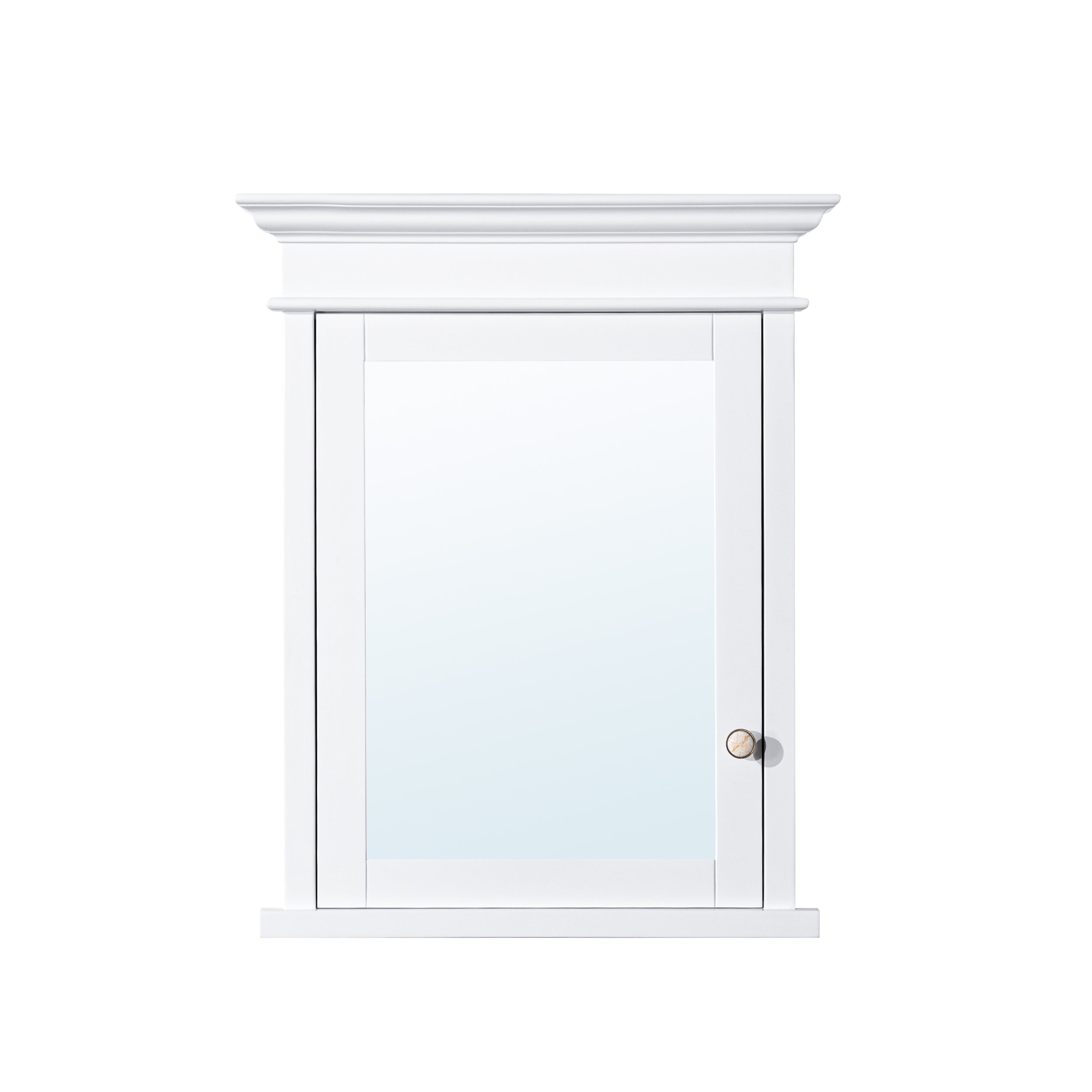 26 in.W x 32 in.H Solid Wood Recessed Bathroom Medicine Cabinet with Mirror in White