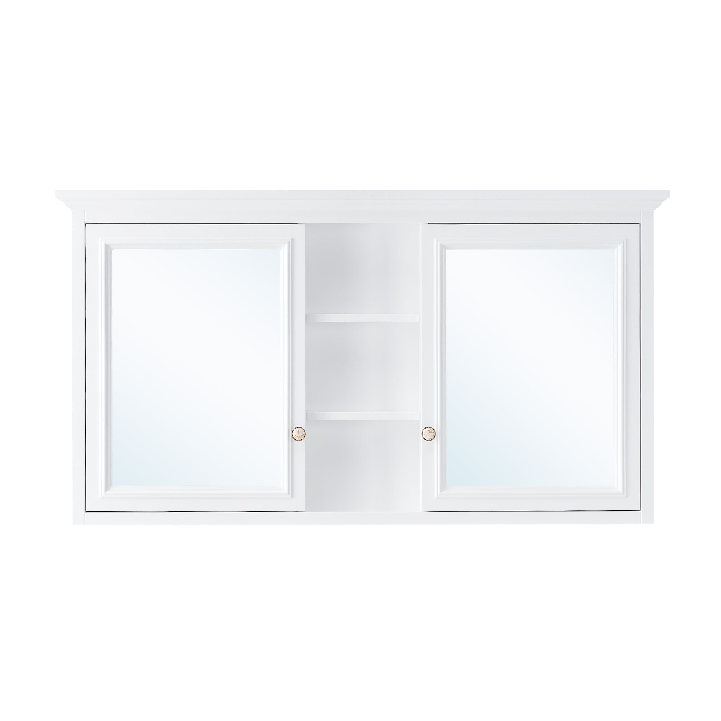 55 in. W x 30 in. H Solid Wood Surface-Mount Medicine Cabinet with Mirror
