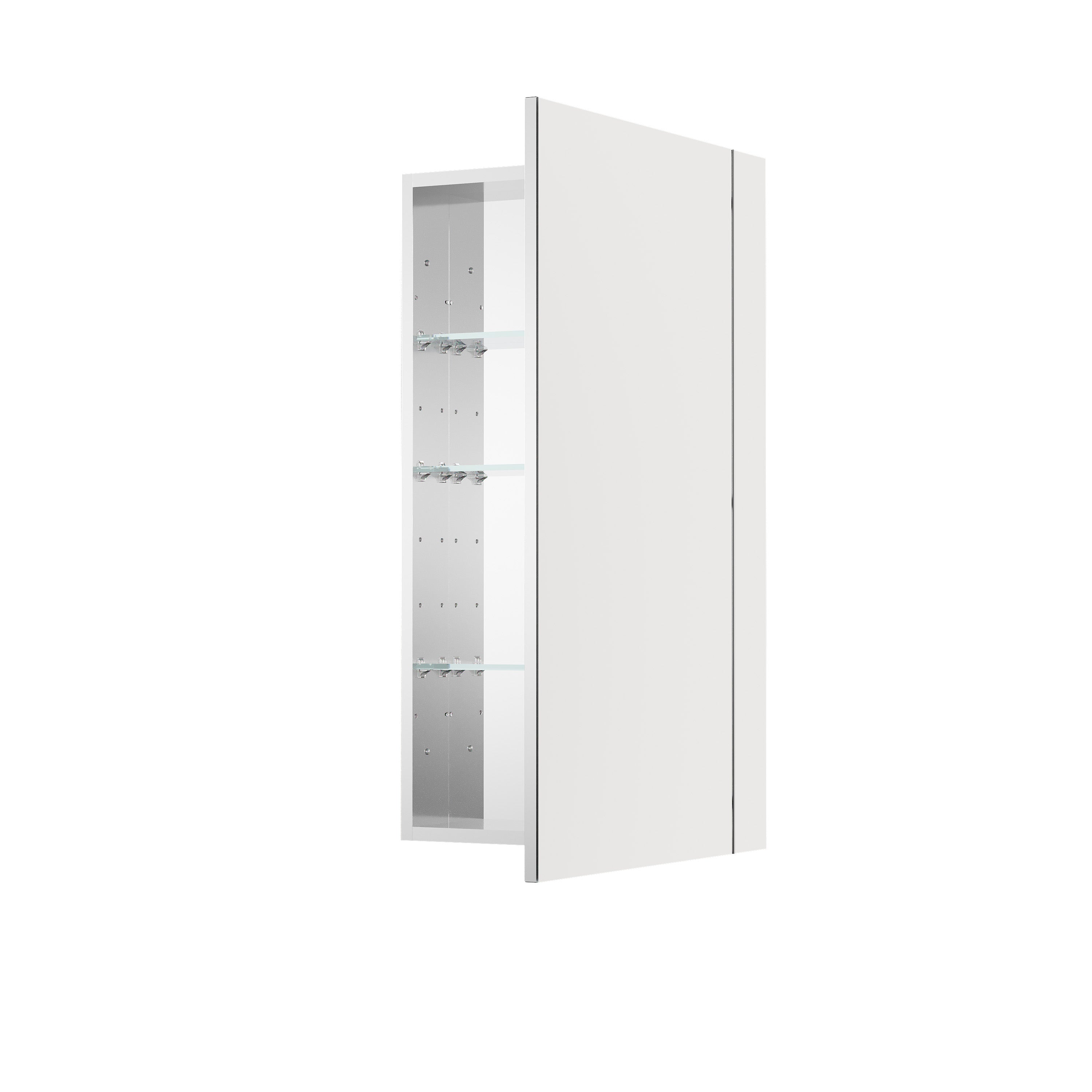 20 in. ×36 in. Copper-Free Tri-Views Mirror Medicine Cabinet, Recessed/Surface Mount and Right Swing Door