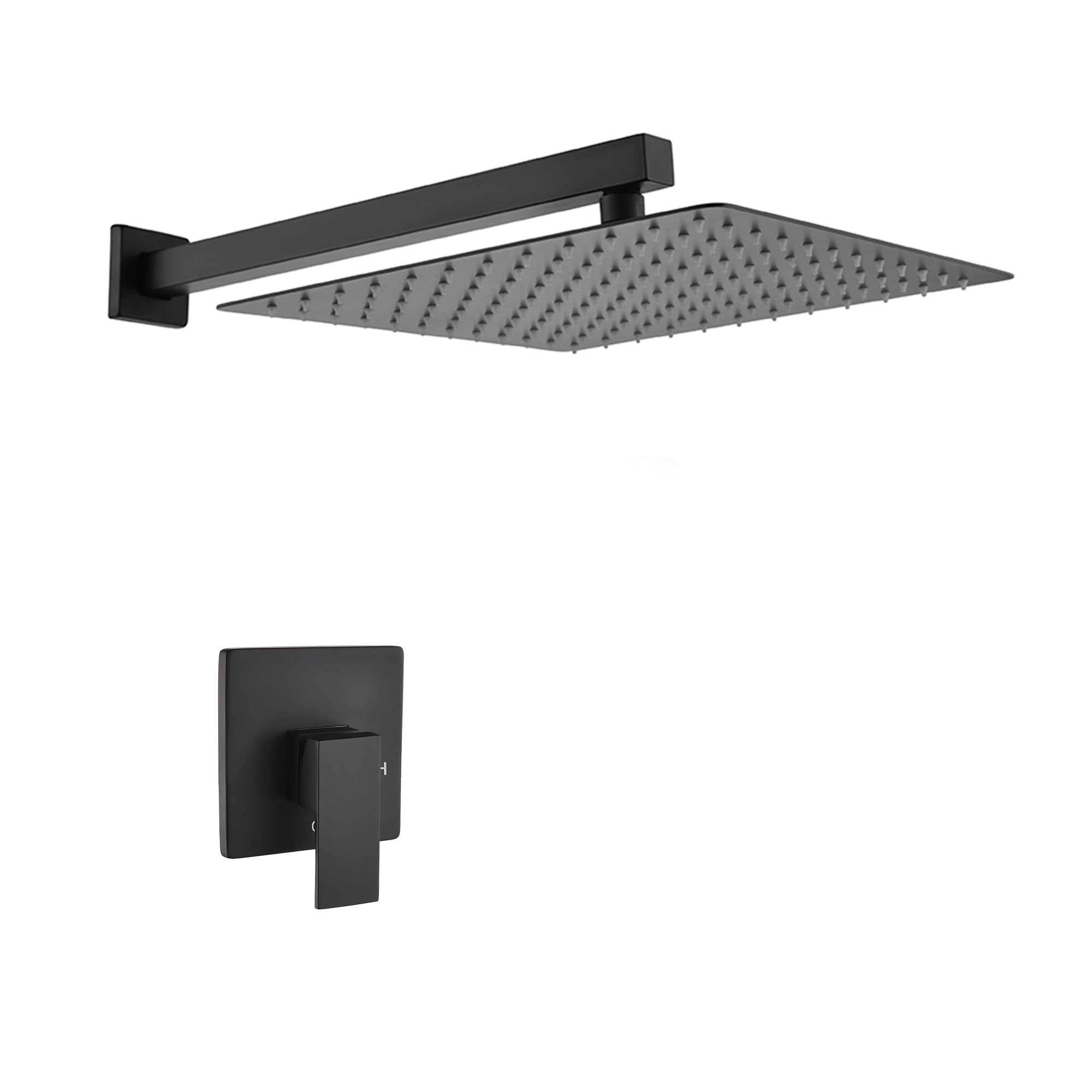 10 inch / 12 inch Modern Wall Mounted Ultra-thin Square Shower System in Matte Black