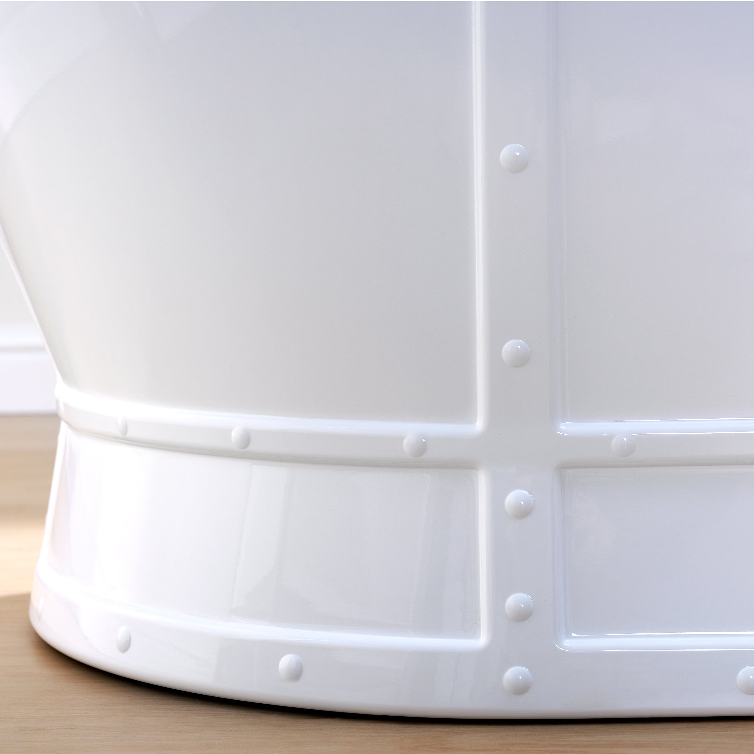 66" Freestanding Glossy White Acrylic Bathtub with Slotted Overflow and Drain