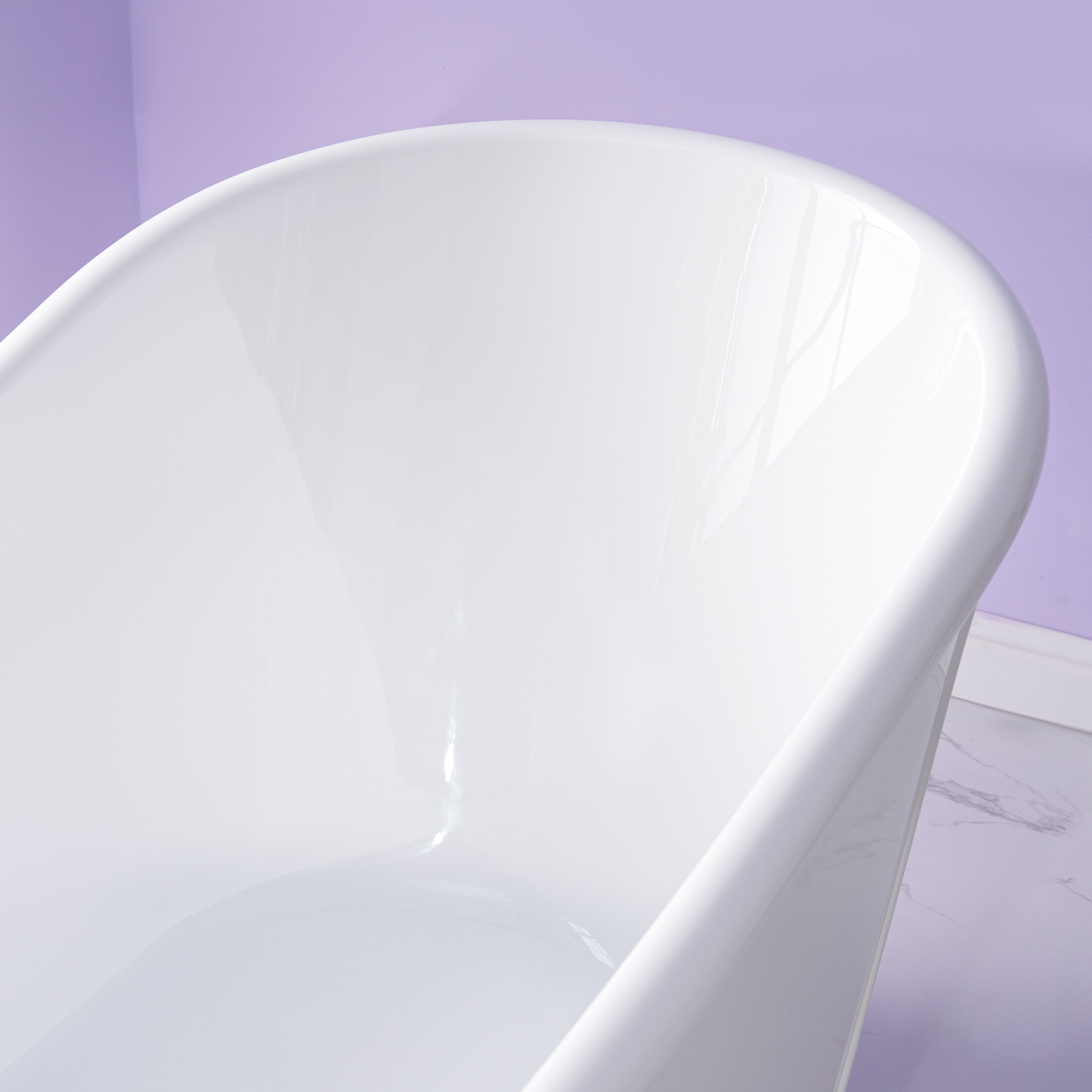 66" White Acrylic Freestanding Bathtub with Integrated Slotted Overflow