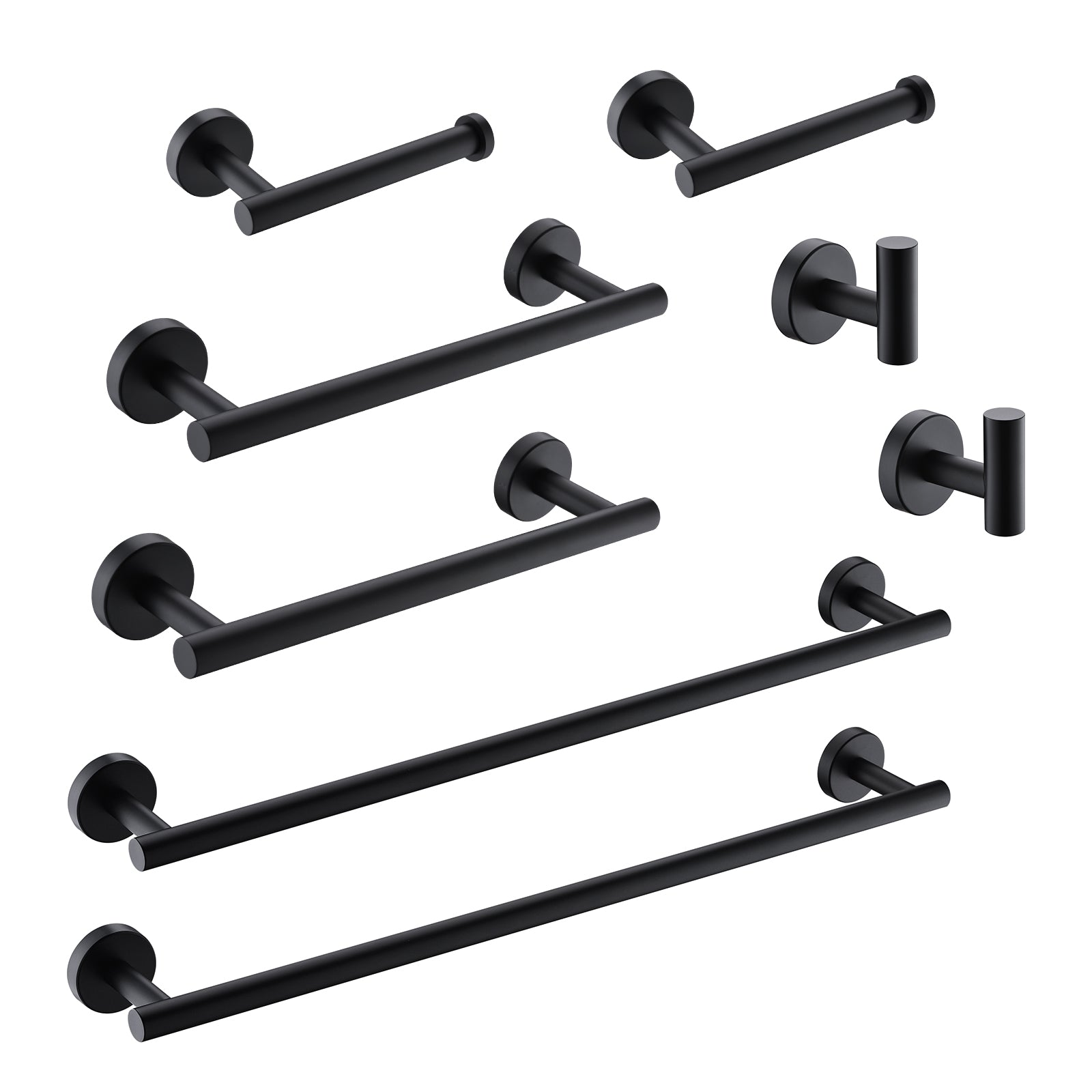Minimalist 8-Piece Bathroom Accessories Set, Durable 304 Stainless Steel with Hidden Mount Design