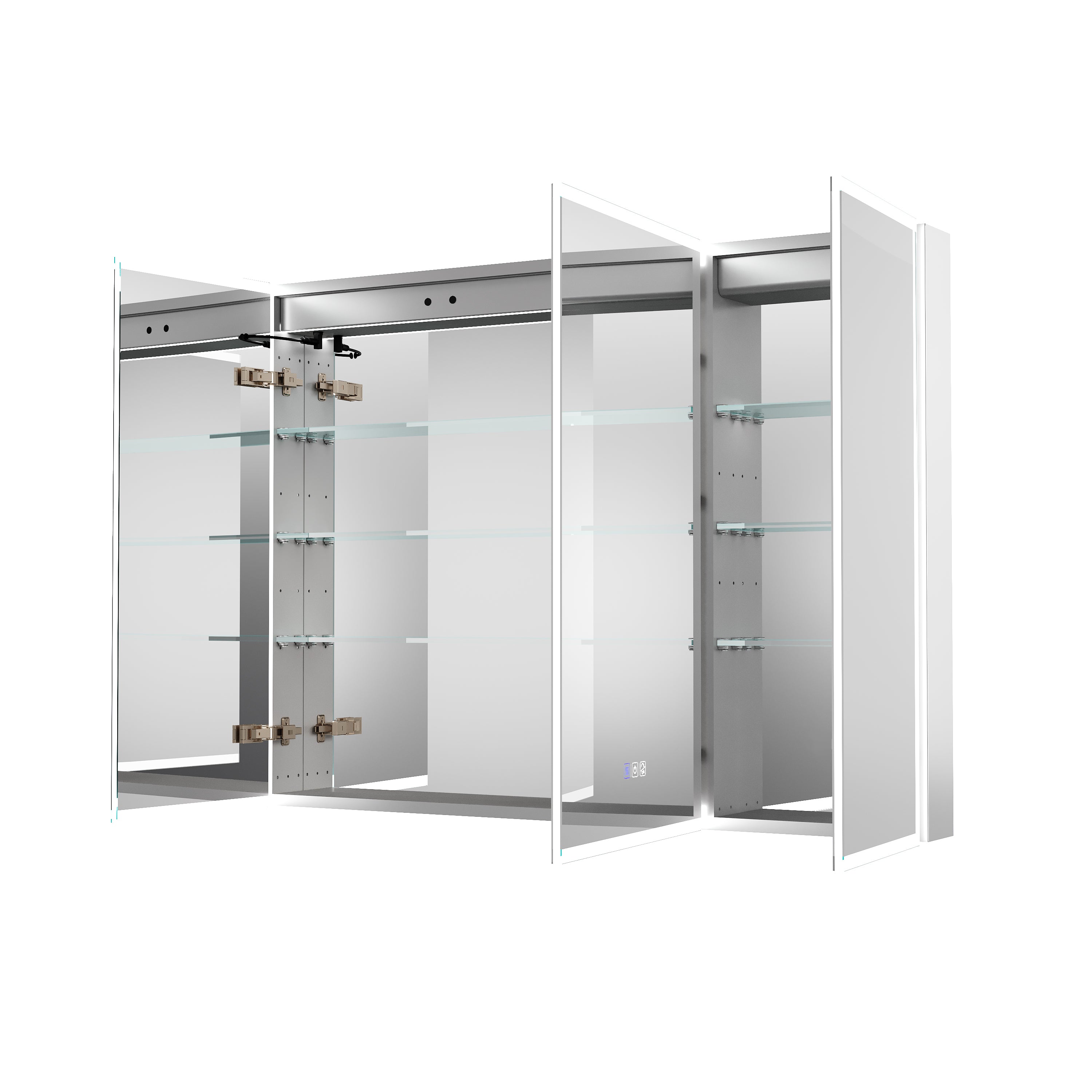 48 in. x 36 in. Recessed/Surface Mount LED Medicine Cabinet with 3X Magnifier Glass Mirror, Anti-Fog