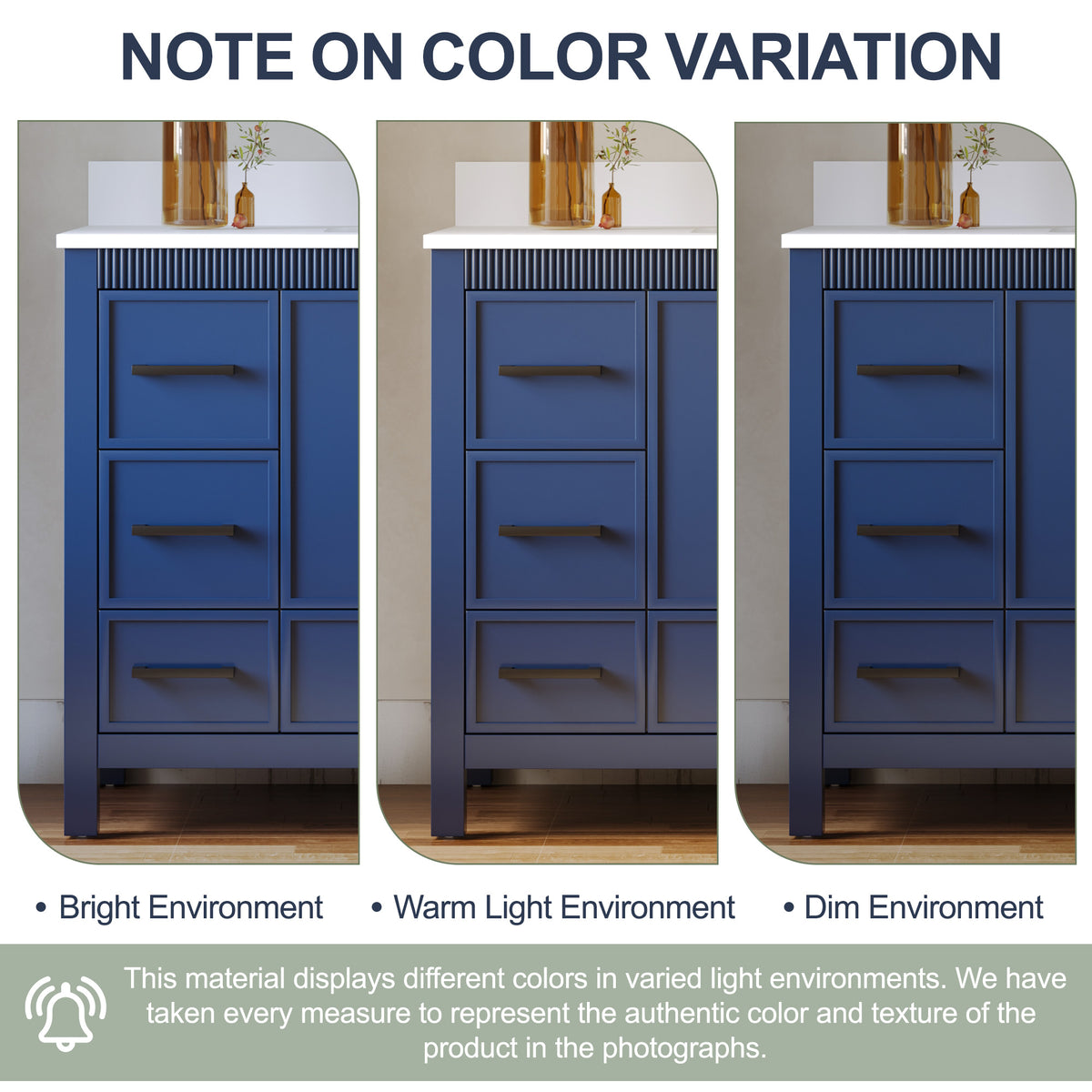 48 Inch Freestanding Solid Wood Bathroom Vanity with Fluted Molding, Pure White Quartz Countertop, Navy Blue
