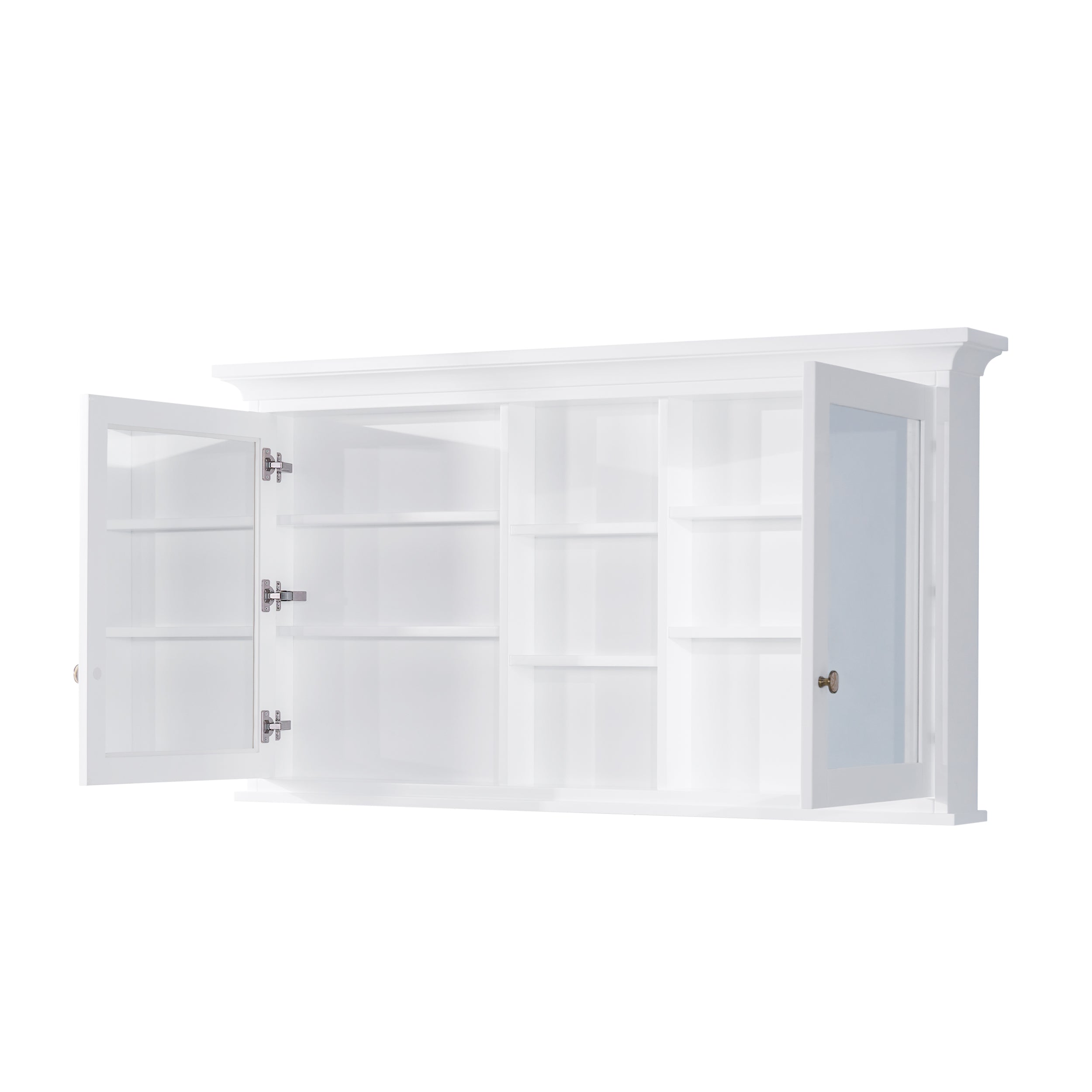 55 in.W x 30 in.H Surface-Mount Solid Wood Medicine Cabinet with Mirror, Z-bar Hangs Vertically