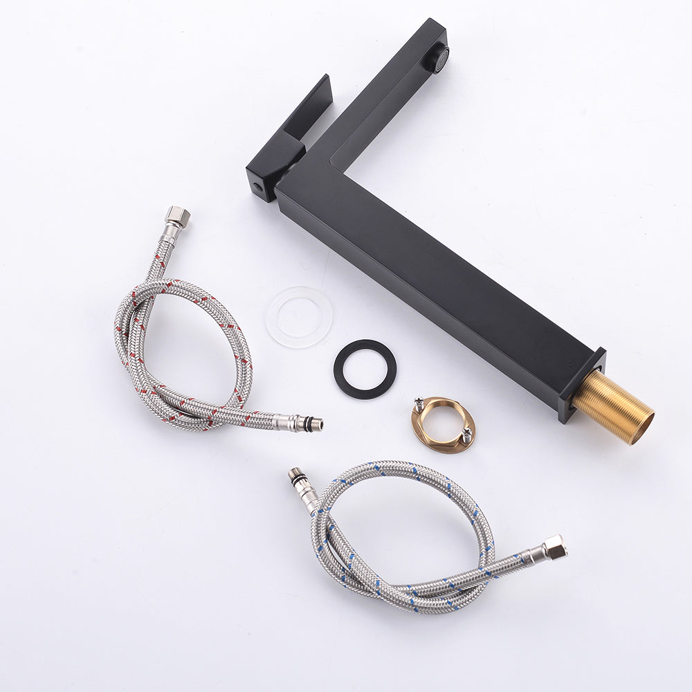 Single Handle Single Hole Bathroom Faucet with Spot Resistant Matte Black