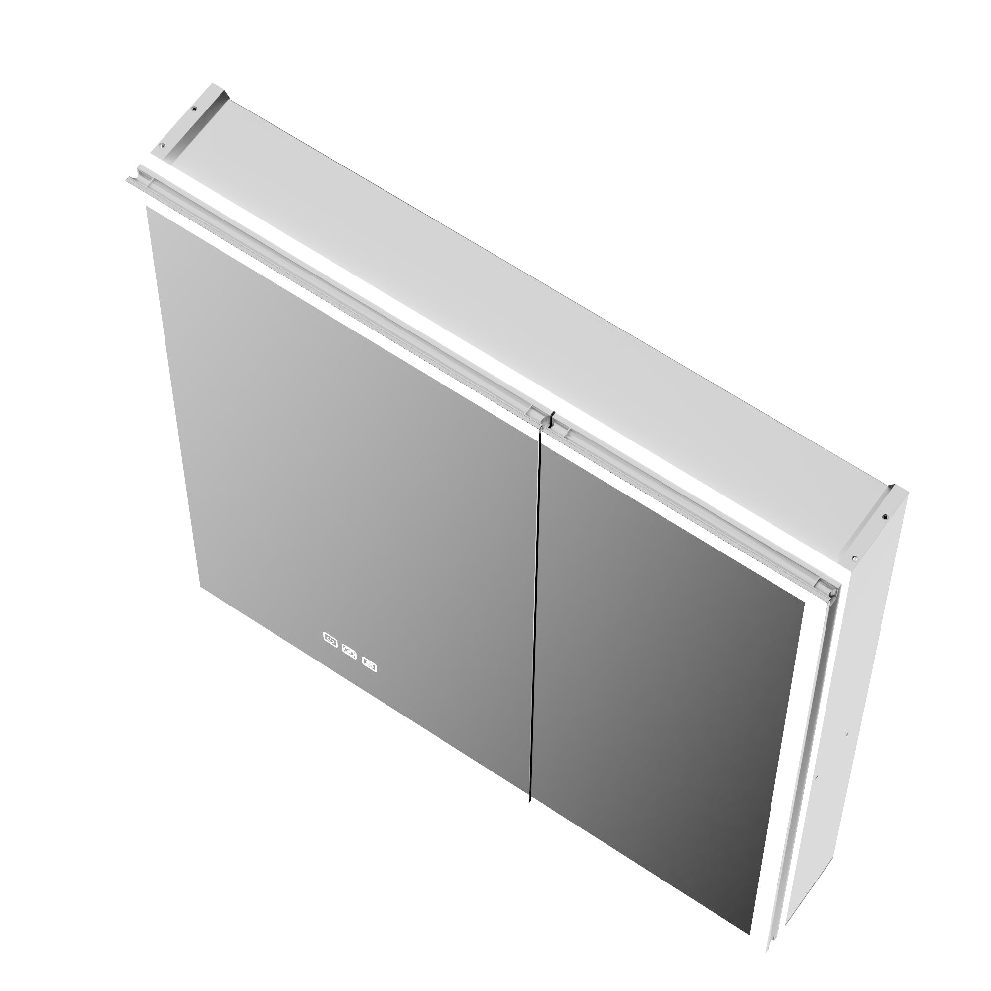 30 in. x 32 in. Recessed/Surface Mount LED Medicine Cabinet with 5X Magnifier Mirror, Aluminum Frame