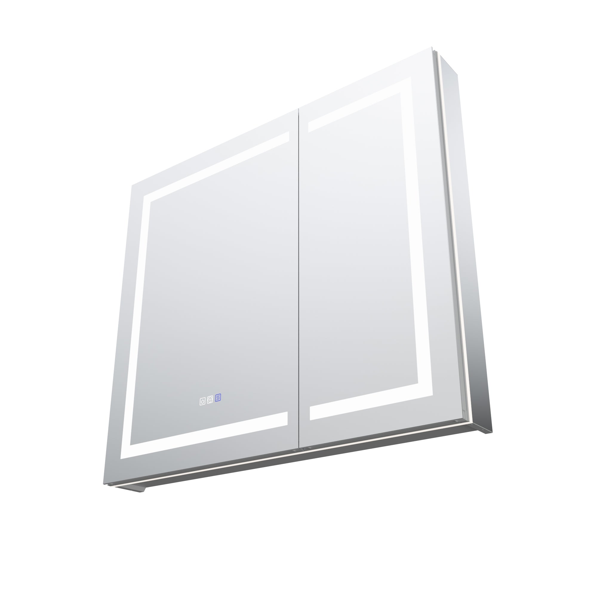WELLFOR 42 in. x 36 in. Recessed/Surface Mount LED Medicine Cabinet with 5X Magnifier Mirror and Night Light