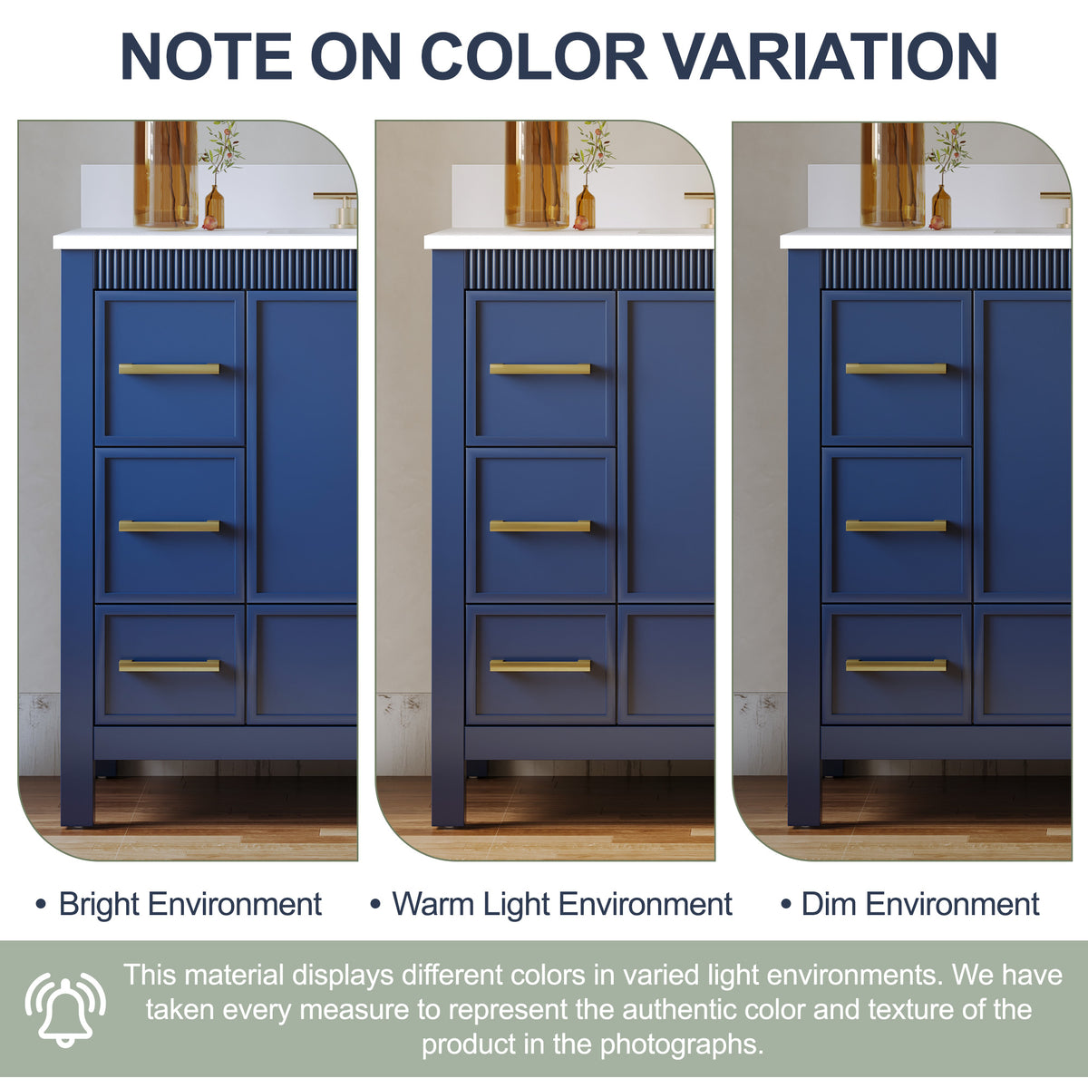 48 Inch Freestanding Solid Wood Bathroom Vanity with Fluted Molding, Pure White Quartz Countertop, Navy Blue