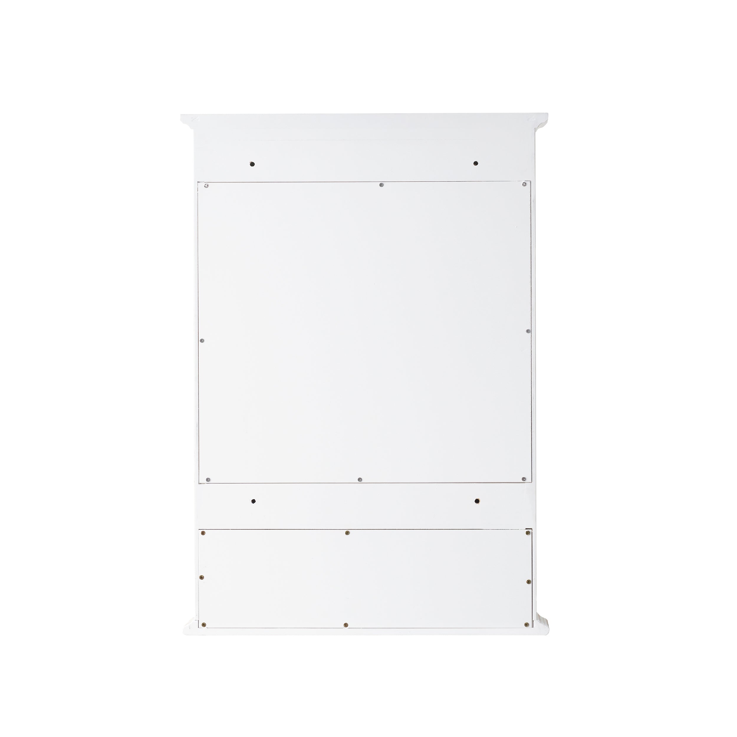 24 in.W x 34 in.H Surface-Mount Bathroom Solid Wood Medicine Cabinet with Mirror in White
