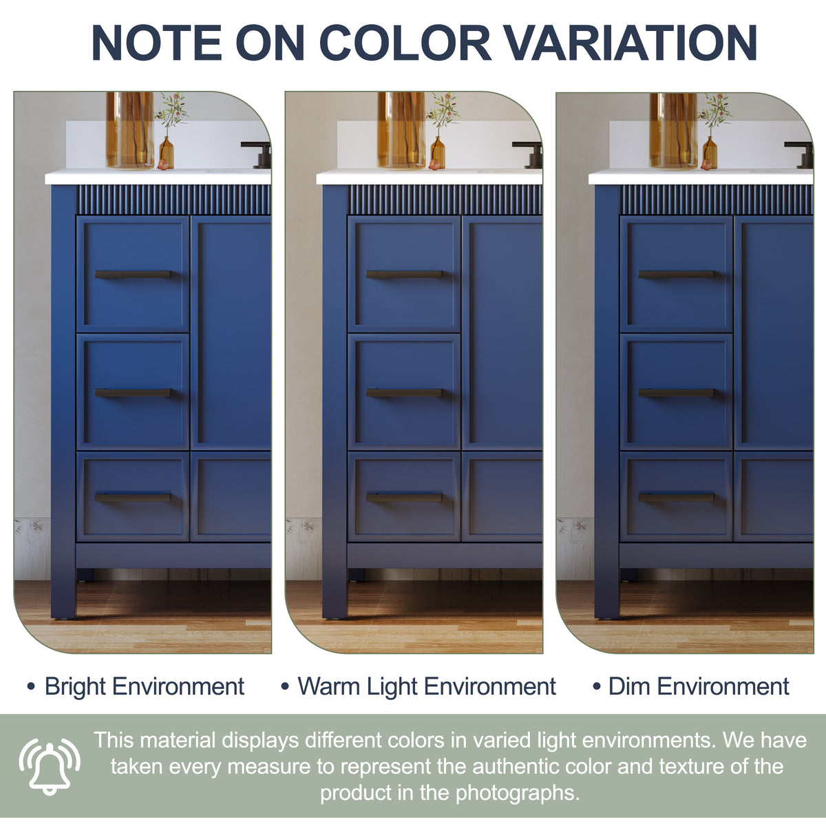 42 Inch Freestanding Solid Wood Bathroom Vanity with Fluted Molding, Pure White Quartz Countertop, Navy Blue