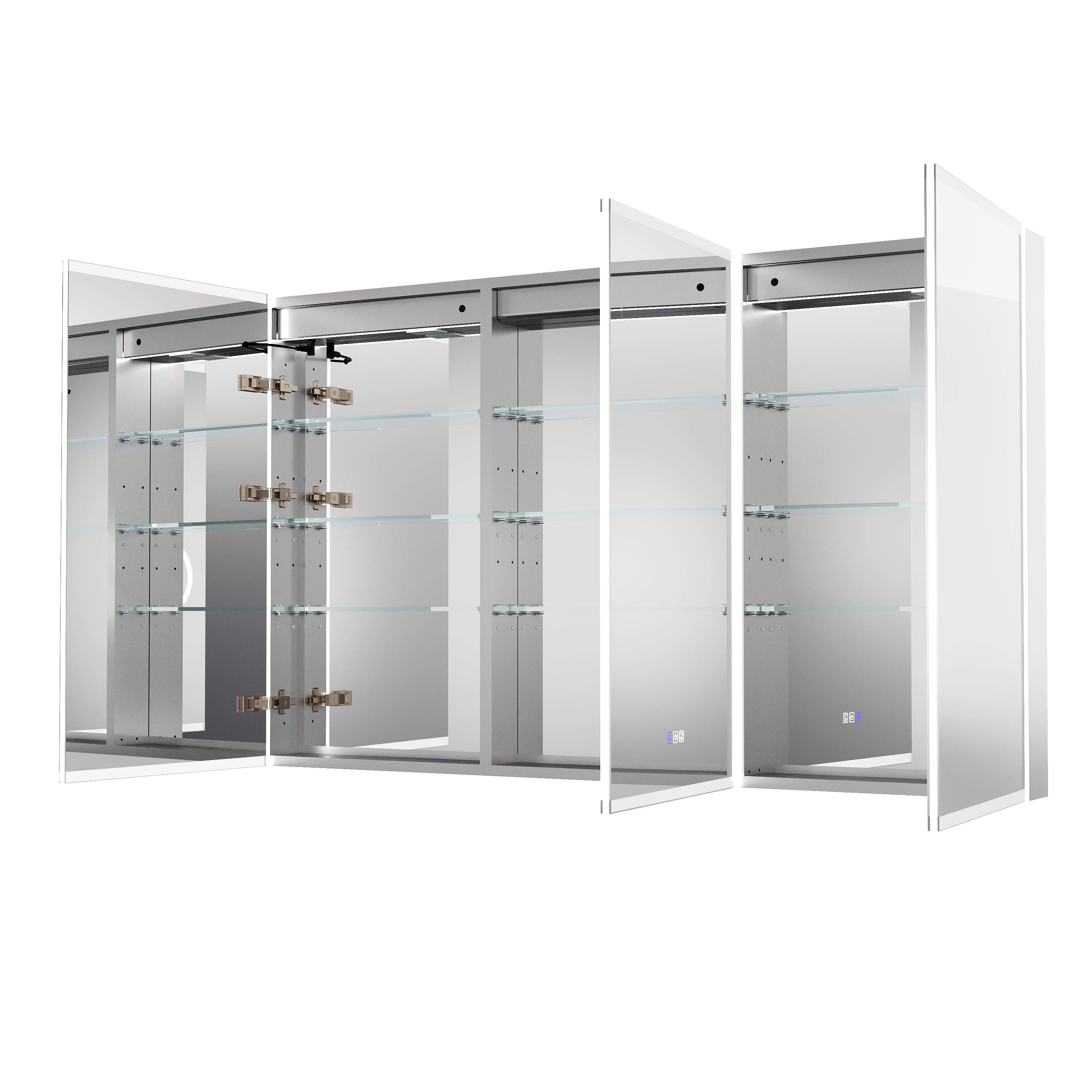 60 in. x 36 in. Recessed/Surface Mount LED Medicine Cabinet with 3X Magnifier Glass Mirror, Anti-Fog