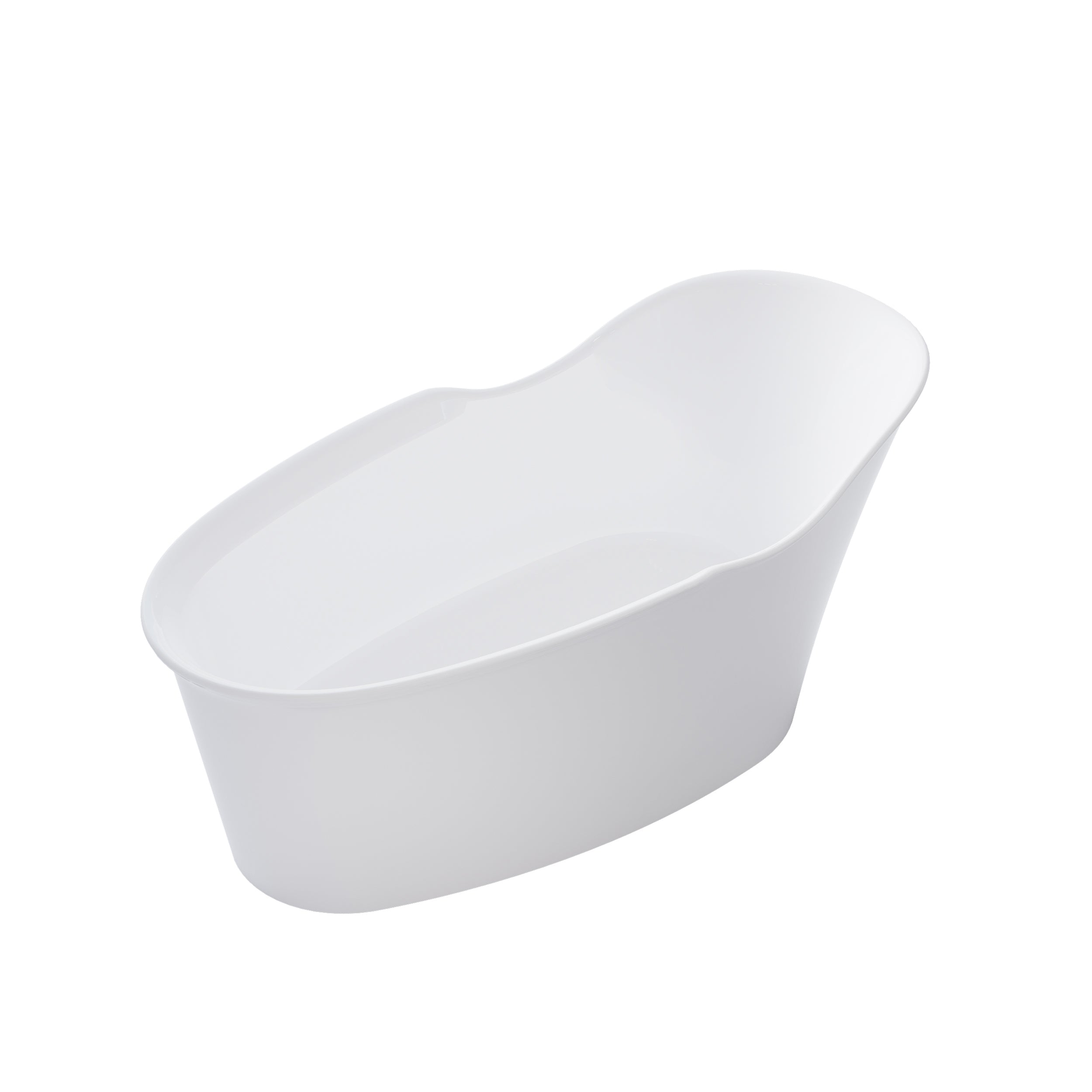 66" Freestanding Acrylic Bathtub Glossy White with Overflow and Drainage