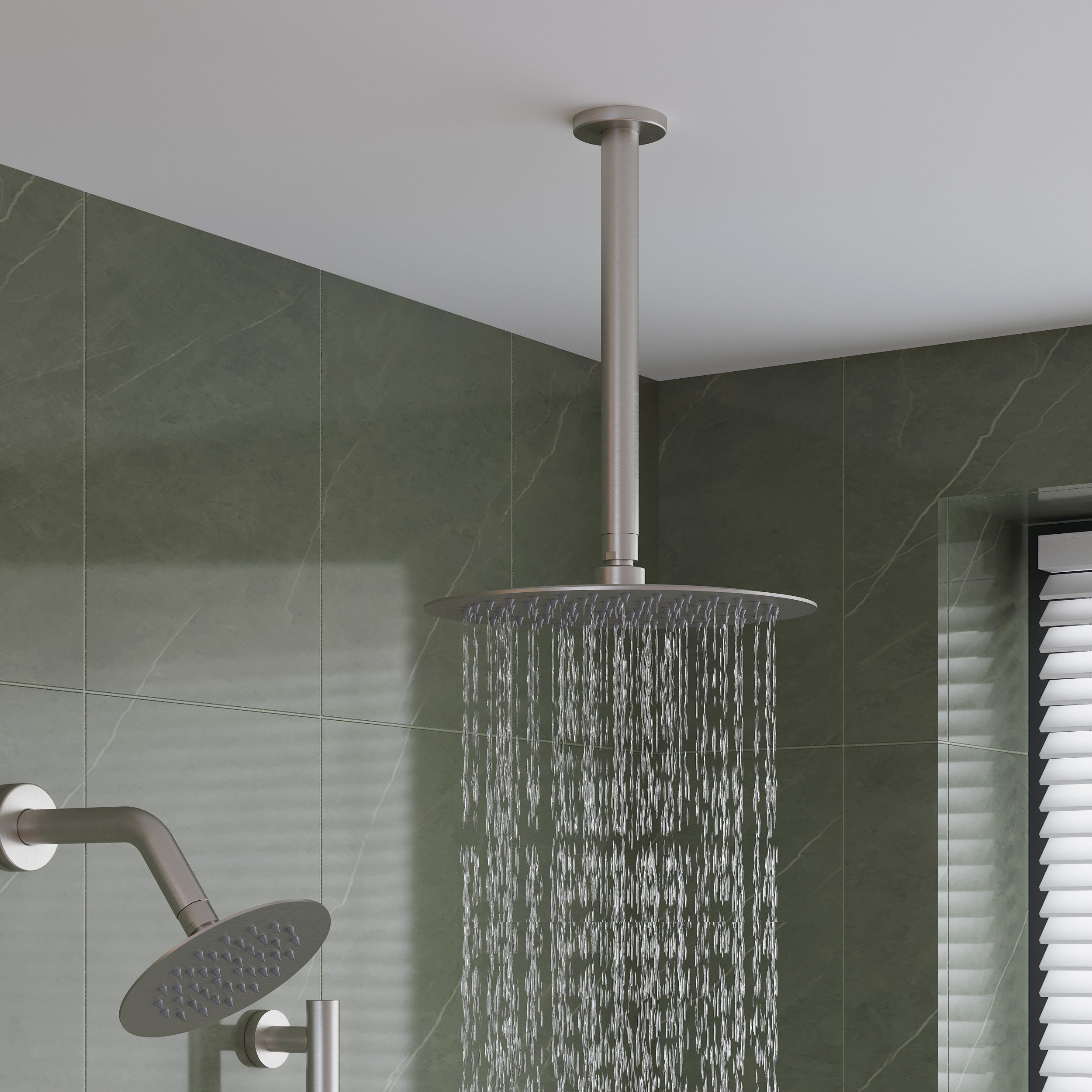 10" Round Shower System with Dual Mounting Options Wall-Mounted & Ceiling-Mounted