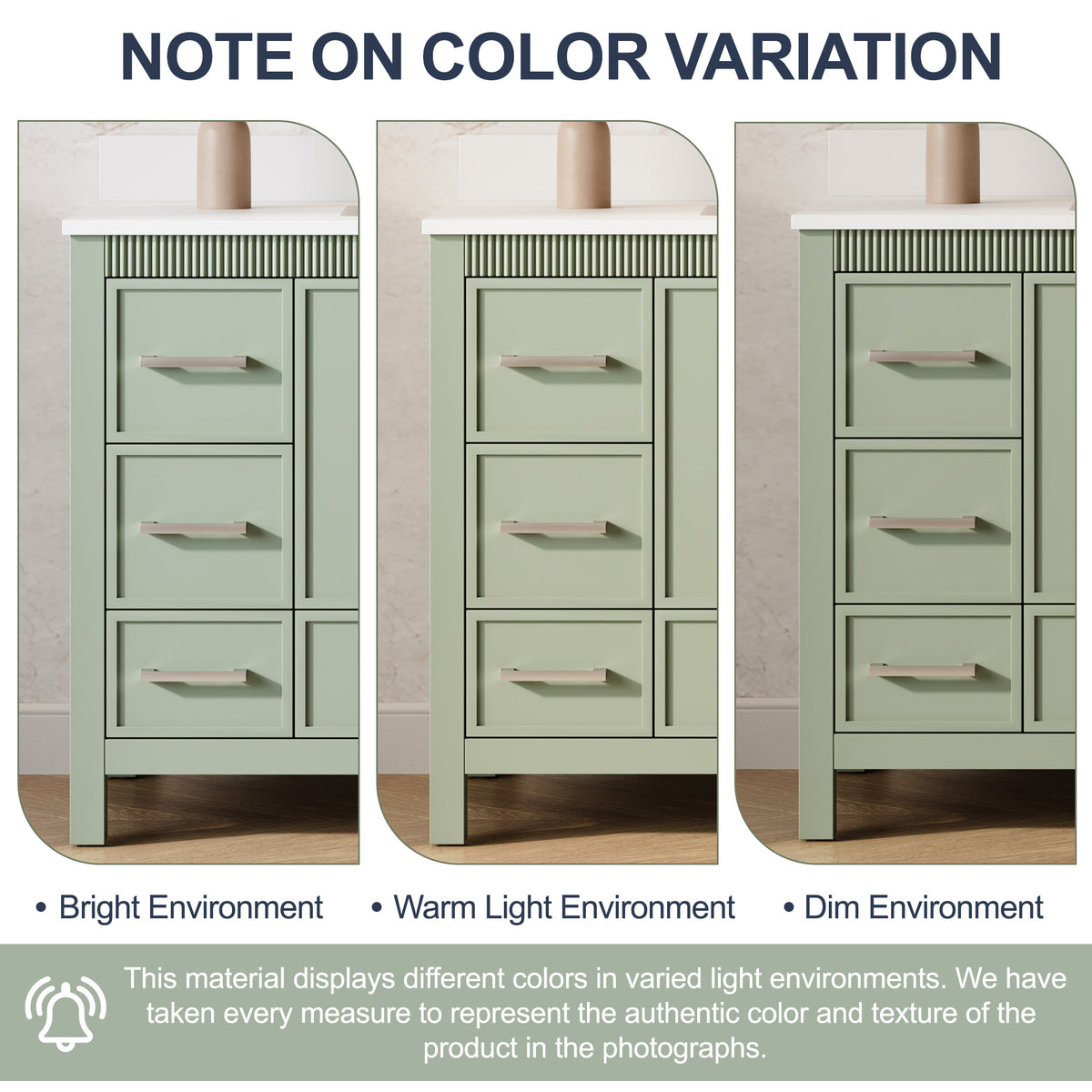 48 Inch Freestanding Solid Wood Bathroom Vanity with Fluted Molding, Pure White Quartz Countertop, SAGE GREEN