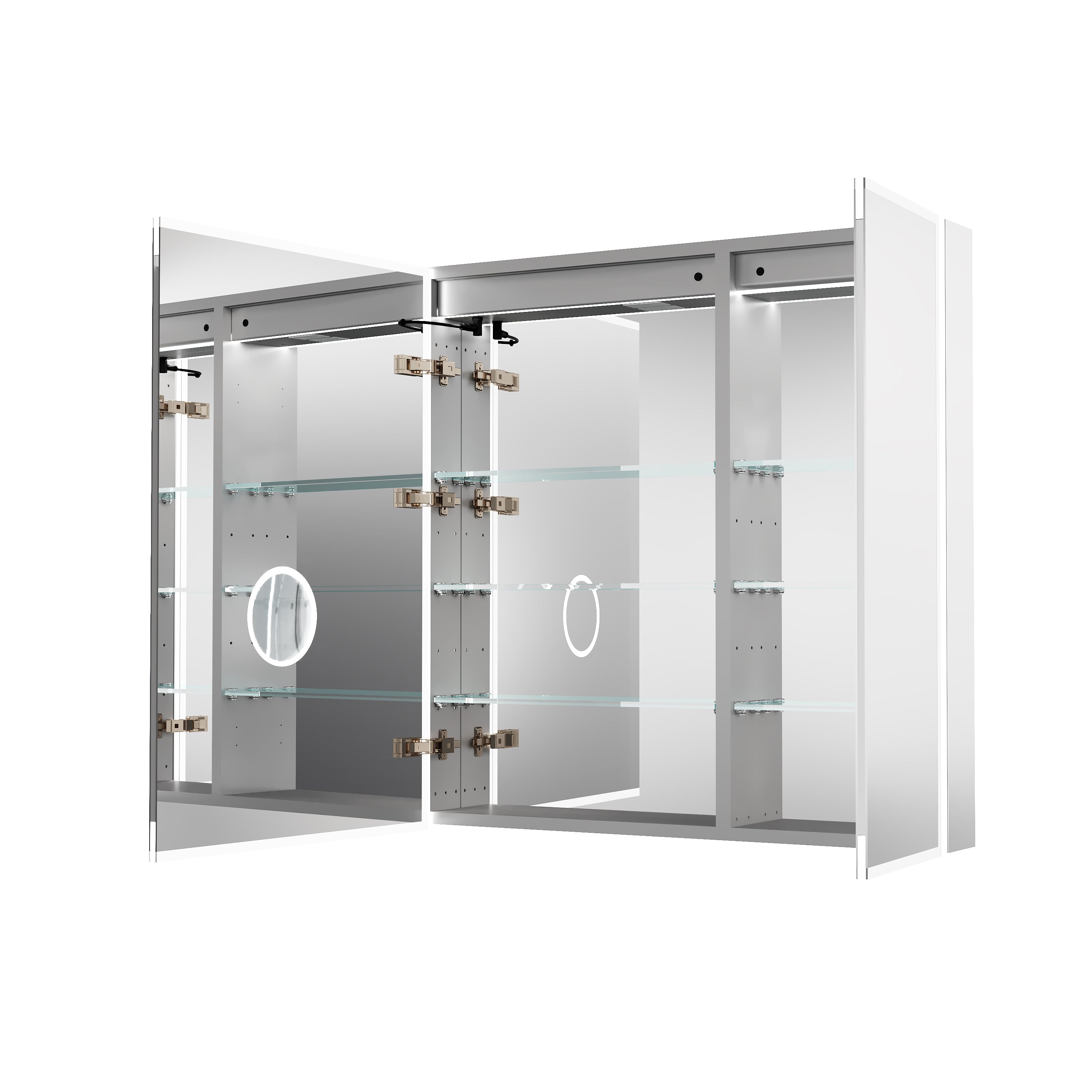 36 in. x 36 in. Recessed/Surface Mount LED Medicine Cabinet with 3X Magnifier Glass Mirror and Dual Doors