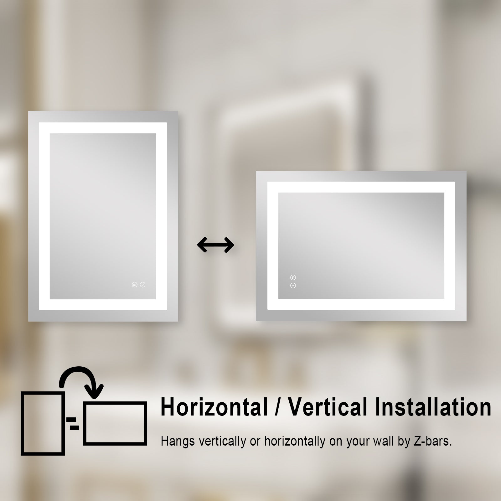 20 in. W x 28 in. H Rectangular Frameless Bathroom Mirror with Anti-Fog in Aluminum