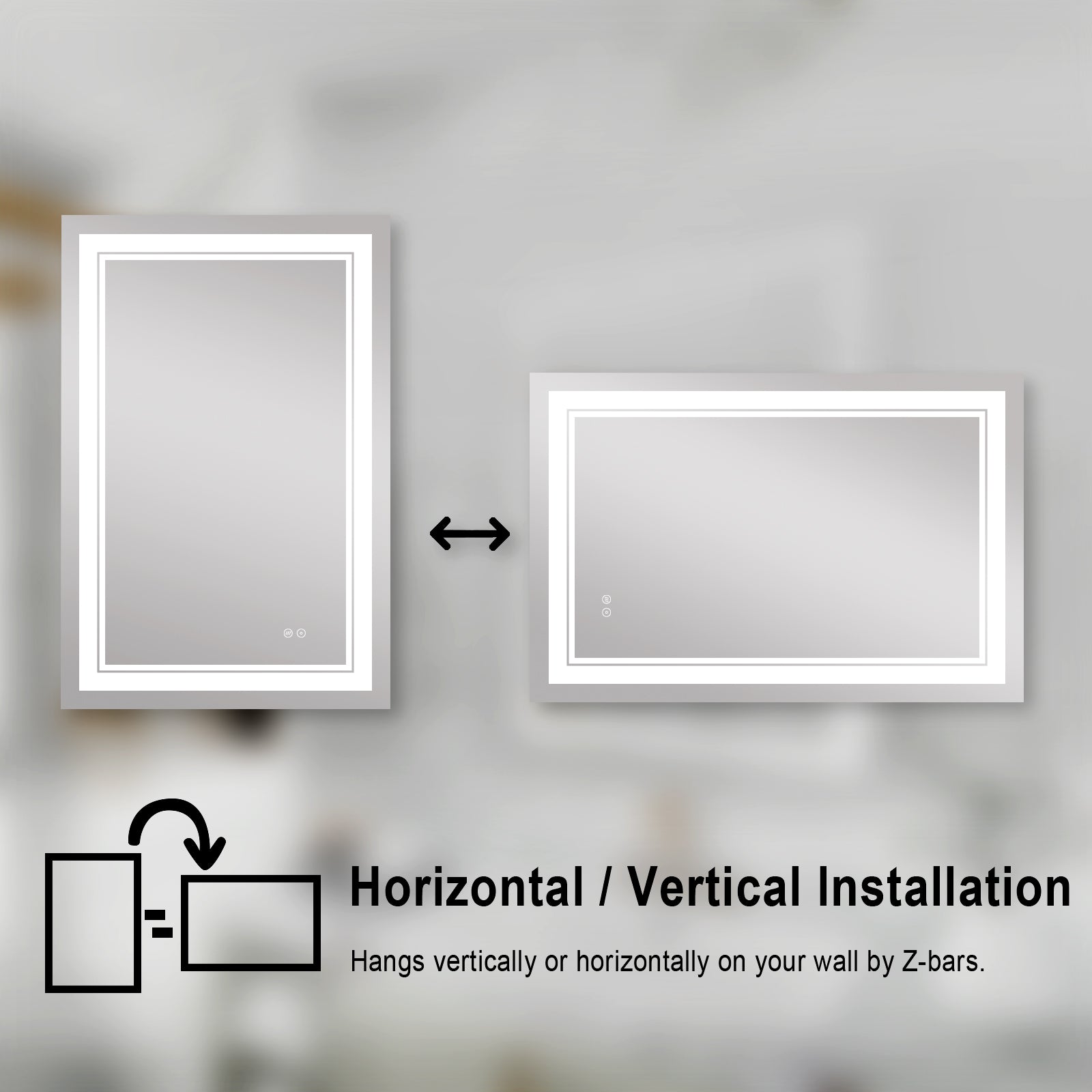 Anti-Fog LED Light Dimmable Bathroom Vanity Mirror