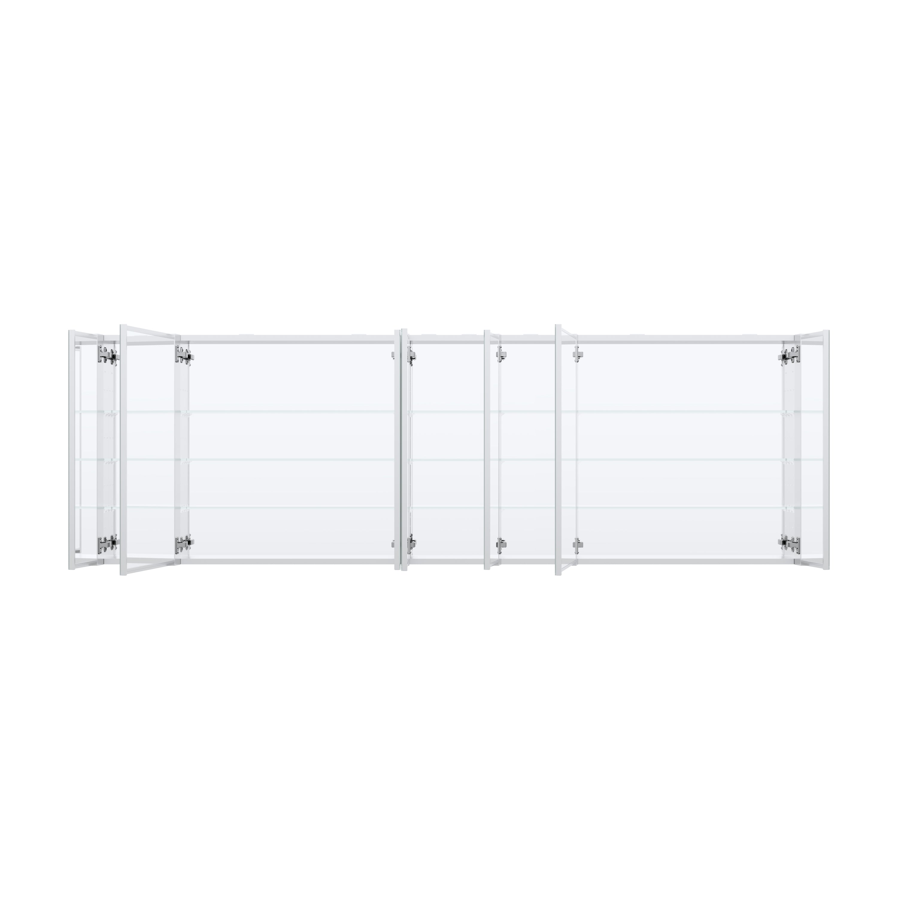 92 in. ×30 in. Copper-Free Tri-Views Mirror Medicine Cabinet with Adjustable Shelves and 7 Doors